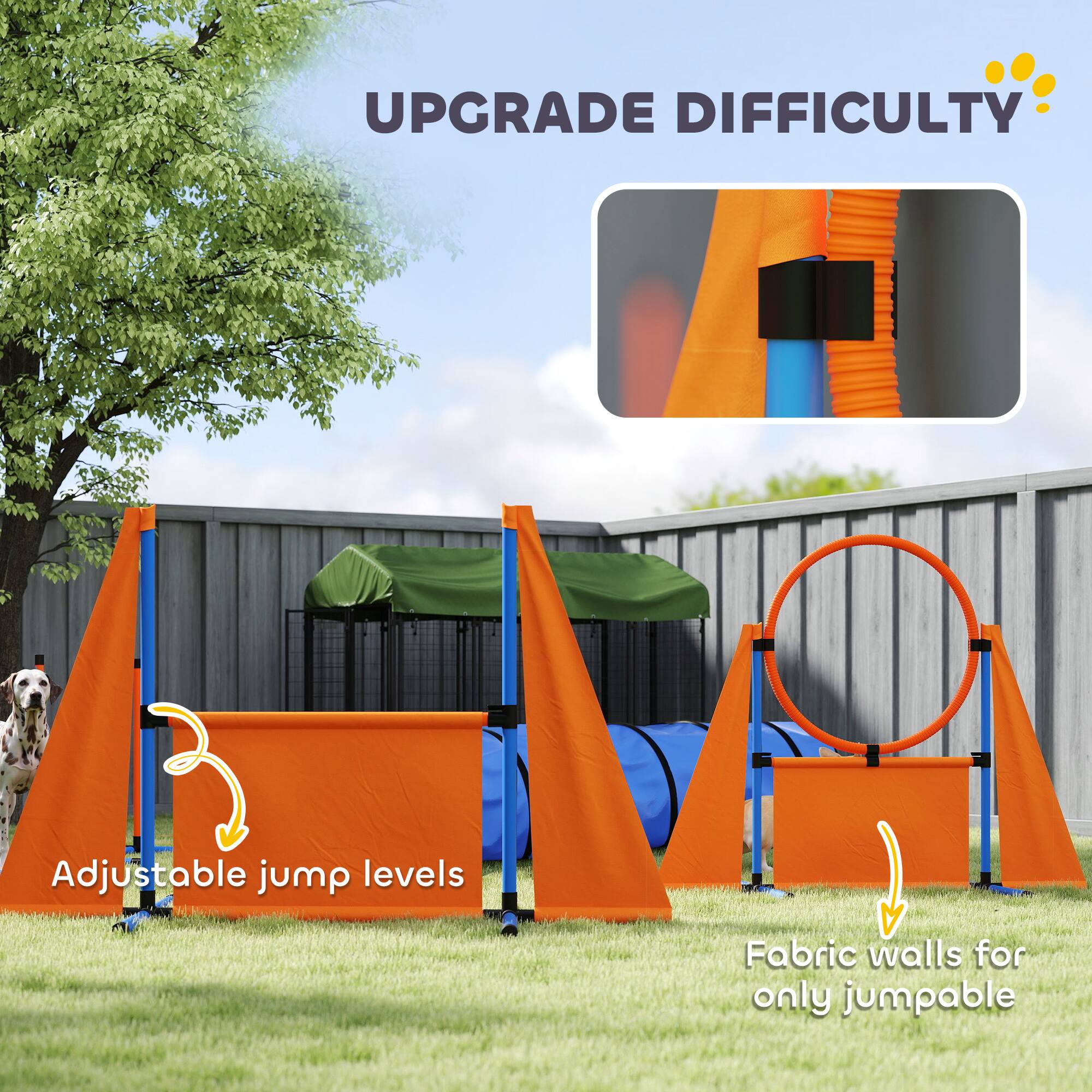 UPGRADE DIFFICULTY

Adjustable jump levels

Fabric walls for only jumpable