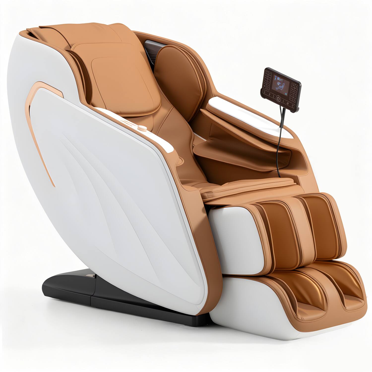 Angle. Chery Life - Full Body Massage Chair Zero Gravity Foot Rollers Back Heating LCD Touch Screen SL Track - White.