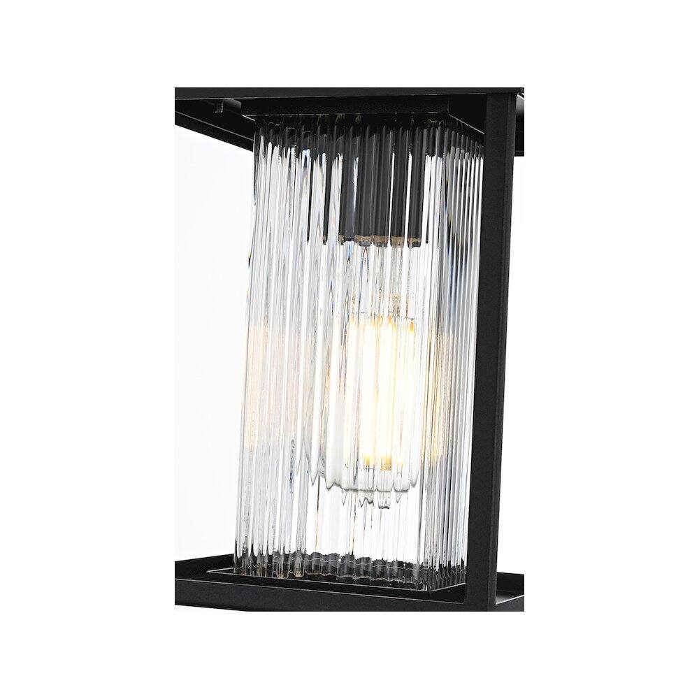 Alt View 2. Elegant Lighting - Dover 7 inch Outdoor Pendant in Black - Black.