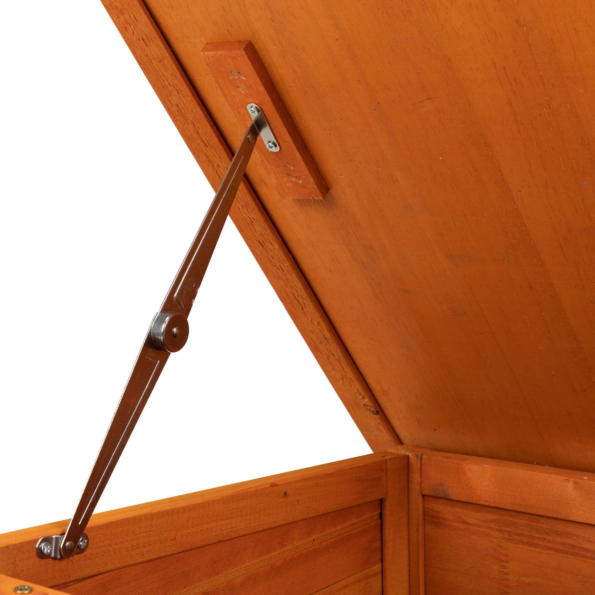 Alt View 5. Pefilos - Rabbit Hutch, Wooden Rabbit Cage, Pet House Bunny Shelter with Ramp and Opening Roof.