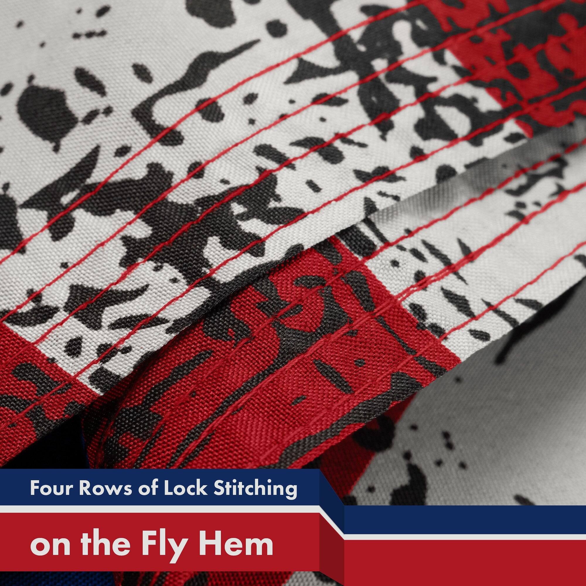 Four Rows of Lock Stitching on the Fly Hem