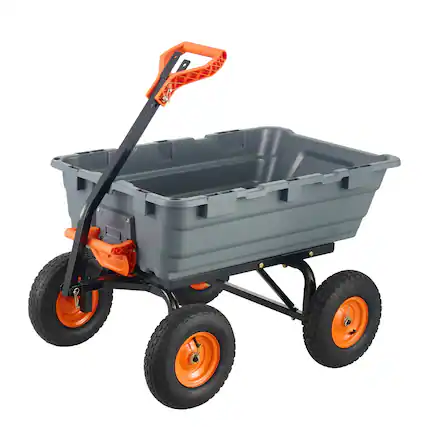 Front. Loheer - Loheer Poly Garden Dump Cart 1200 lbs Capacity Utility Wheelbarrow with 2-in-1 Convertible Handle.