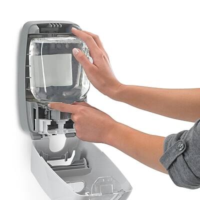 Alt View 2. PROVON - FMX 12 Wall Mounted Hand Soap Dispenser - Gray/Silver.