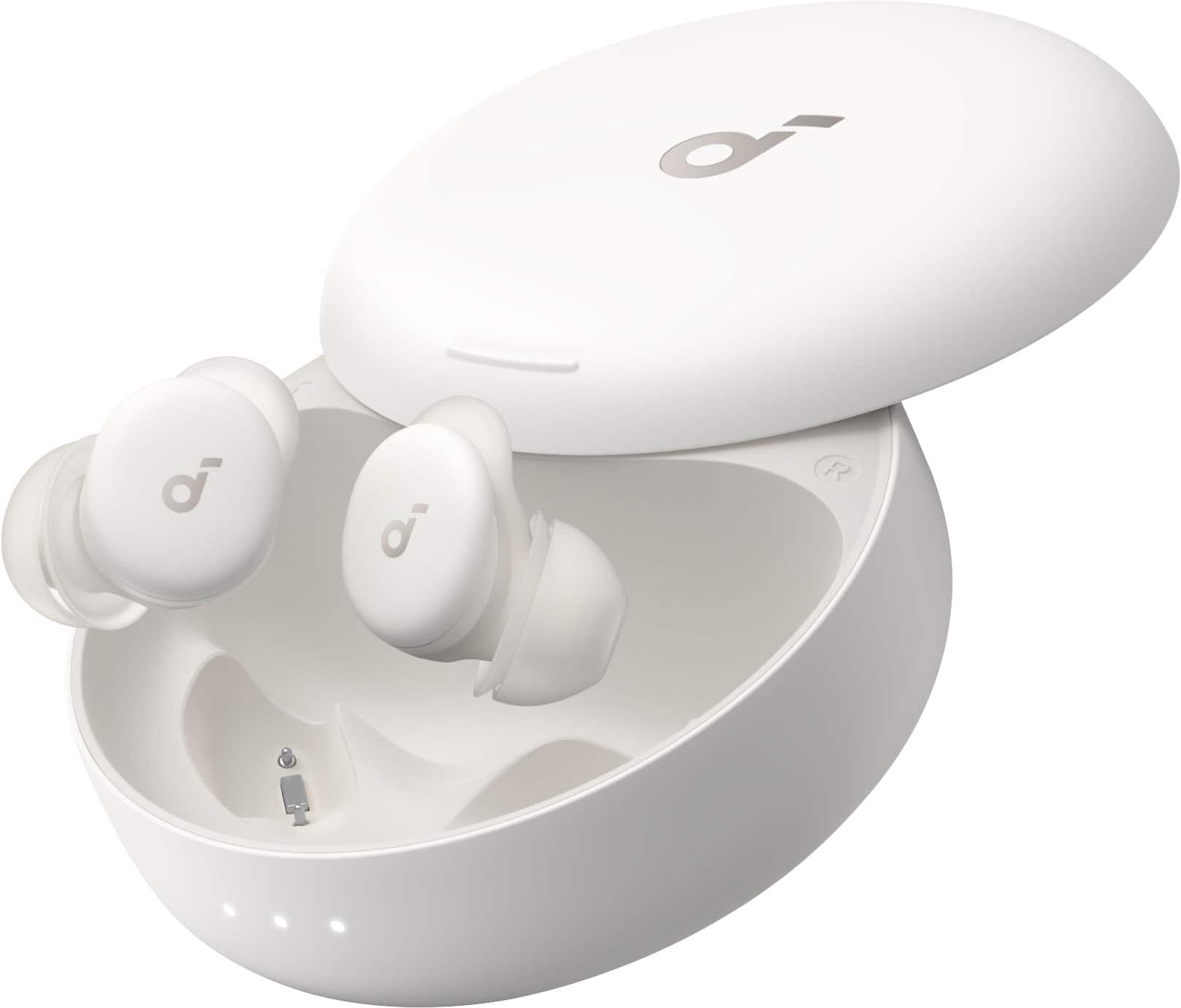 Left. Soundcore - by Anker Sleep A30 Smart Wireless Bluetooth ANC In-Ear Sleep Earbuds for General Use - Moonlit White.