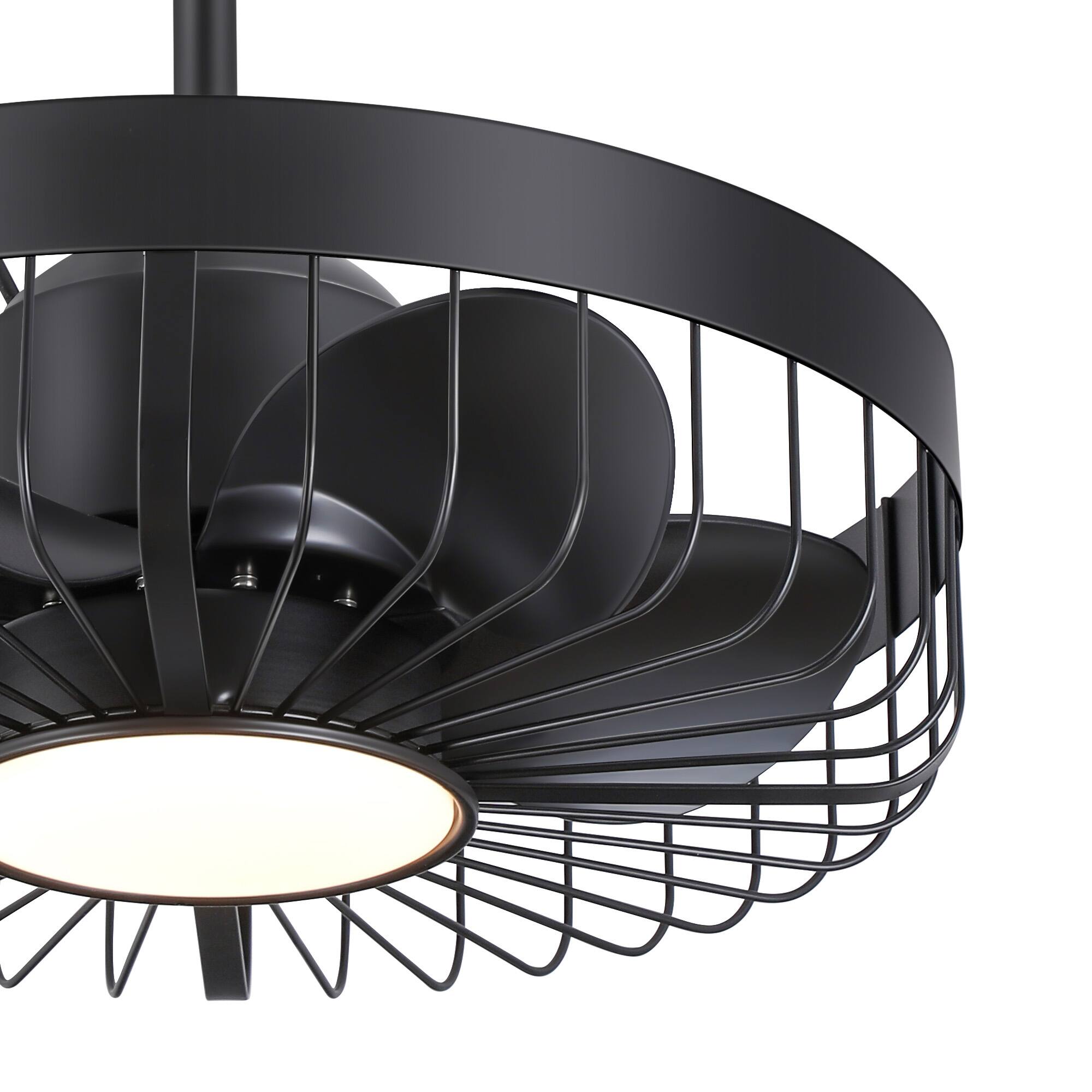 Alt View 10. Breezary - 19" Outdoor Waterproof Ceiling Fan with Gazebo Light, DC Motor, Remote, Reversible ABS Blades, Wet/Damp Rated, Patio Use - All Black(Plug-in).