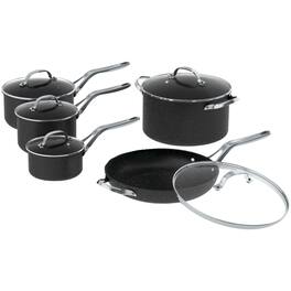 THE ROCK by Starfrit - 060319-001-0000 10-piece Cookware Set With Stainless Steel Handles - Black