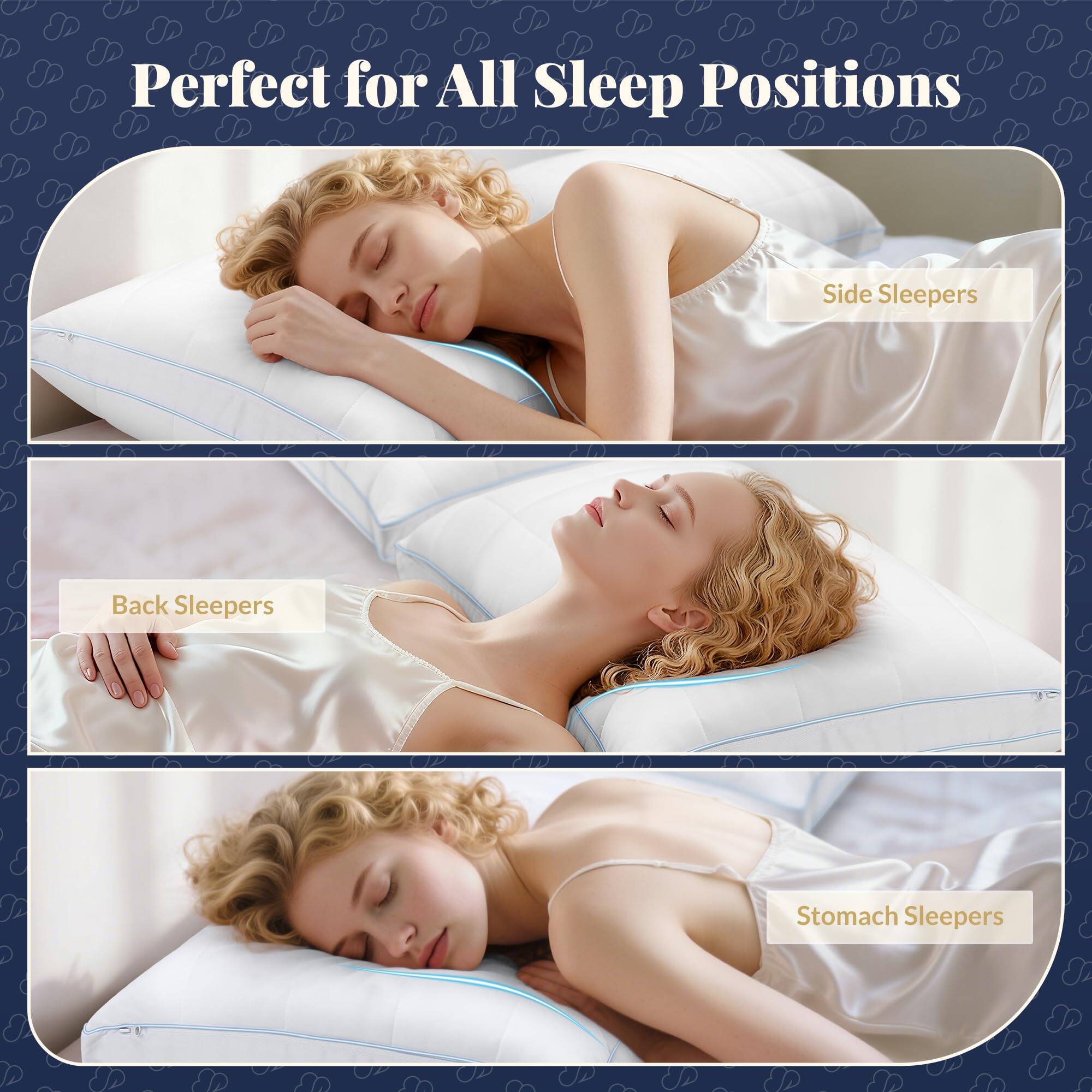 Perfect for All Sleep Positions

- Side Sleepers
- Back Sleepers
- Stomach Sleepers