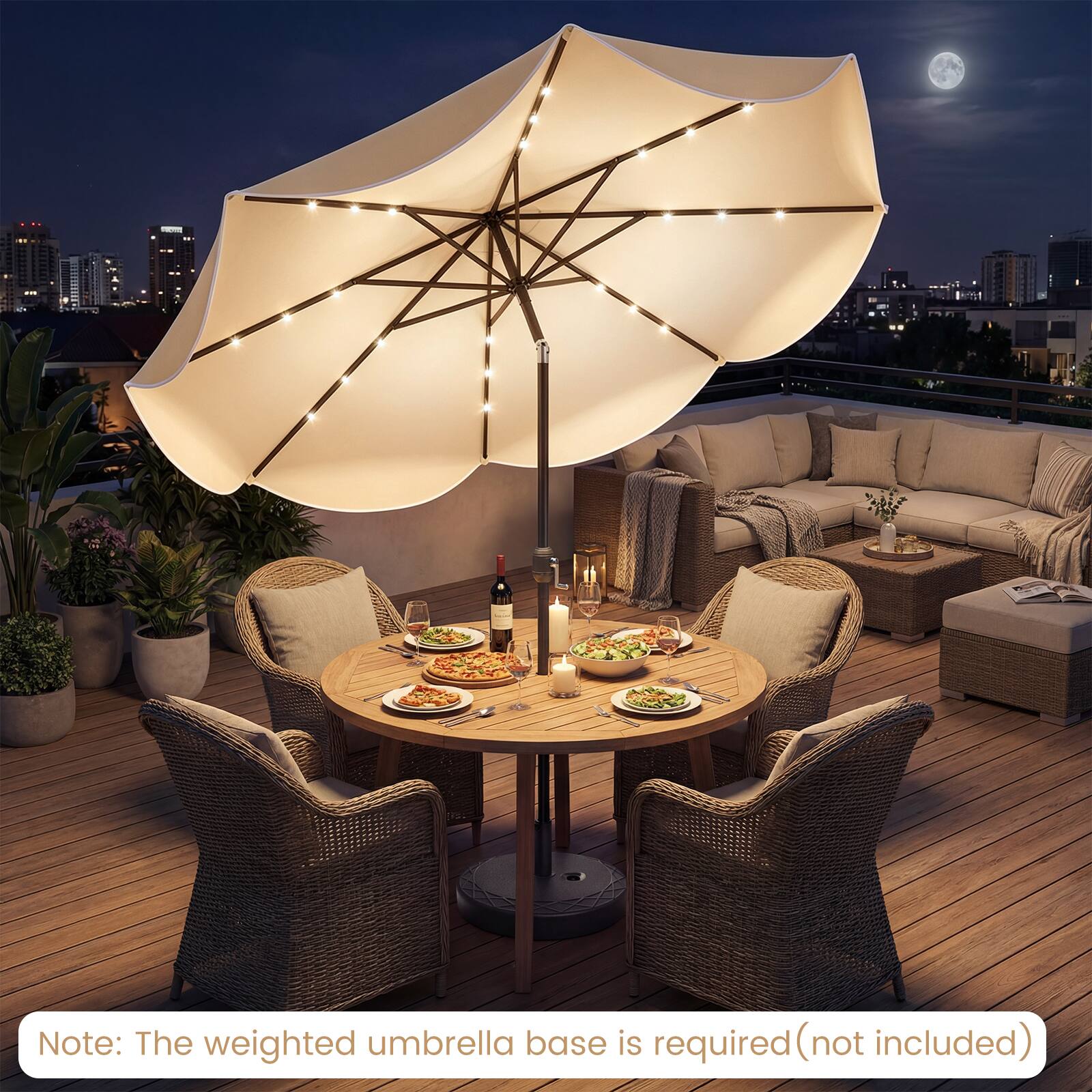 Note: The weighted umbrella base is required (not included)