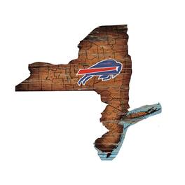 Fan Creations - Buffalo Bills 23.5" x 23.5" Distressed State with Logo Sign - Multicolor