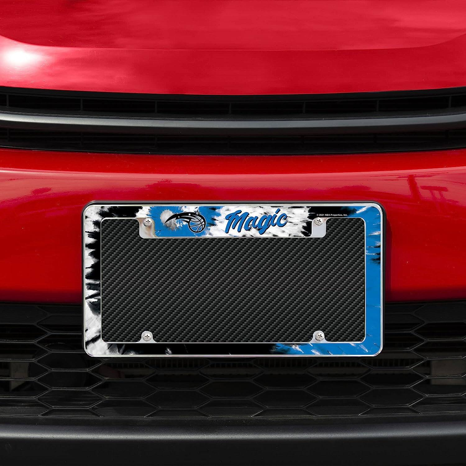 Alt View 1. Rico Industries - Orlando Magic Chrome Metal License Plate Frame with Bold Tie Dye Design - Multi.