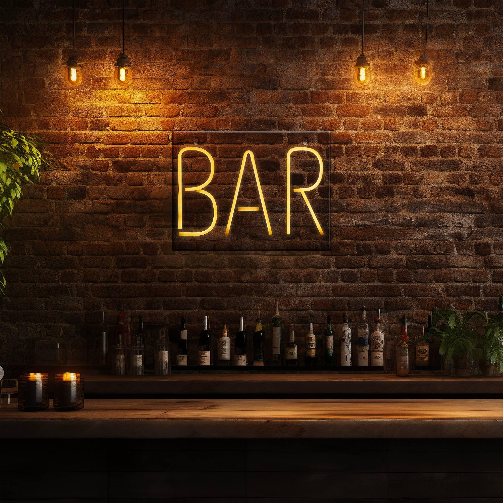 Alt View 2. Northlight - LED Bar Neon Lighted Wall Sign - 16" - Yellow - Yellow.