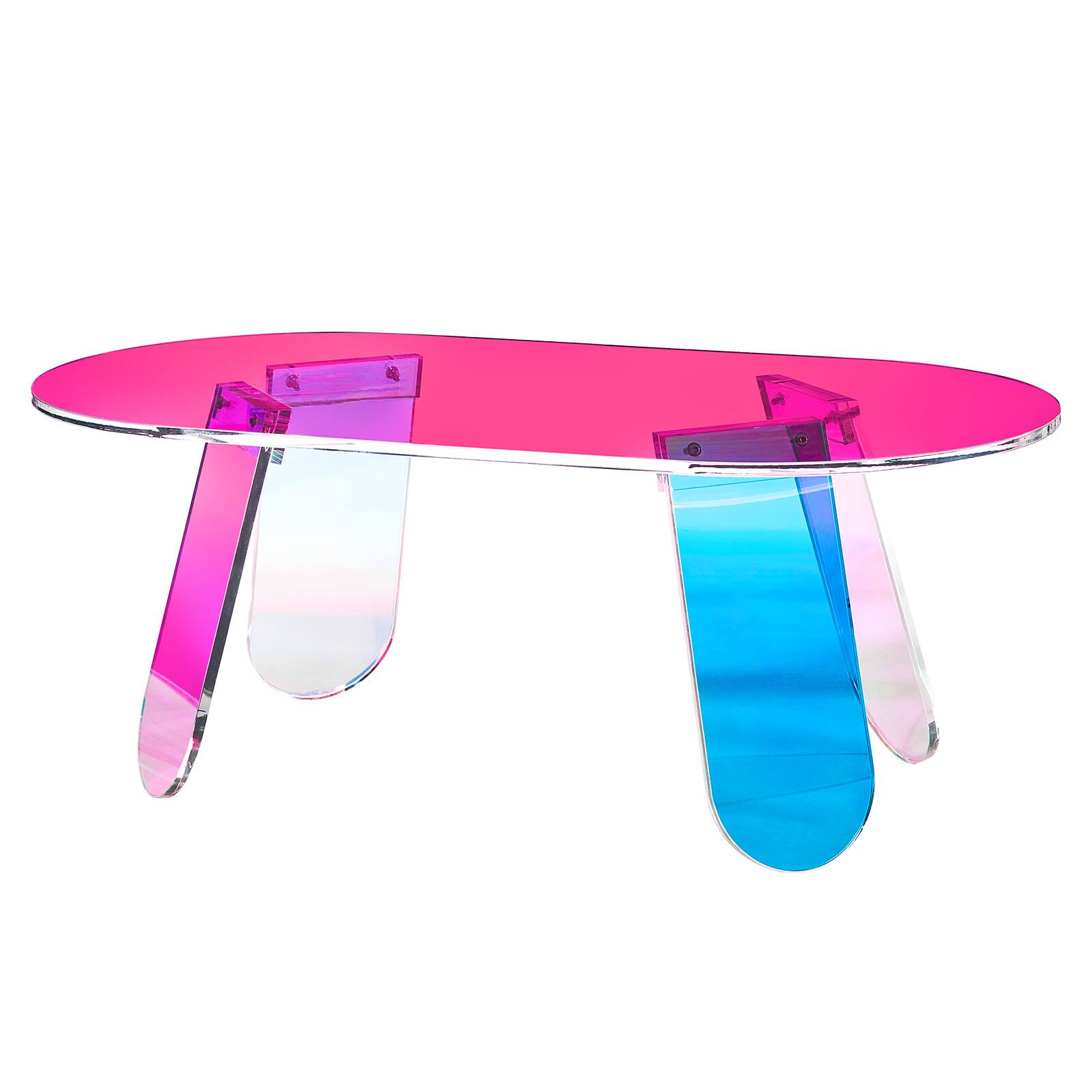 Alt View 4. VEVOR - Acrylic Coffee Table, Iridescent Acrylic End Table, 13.8 inch high Colorful Acrylic Side Table, for Coffee, Snack used - Dazzling colors.