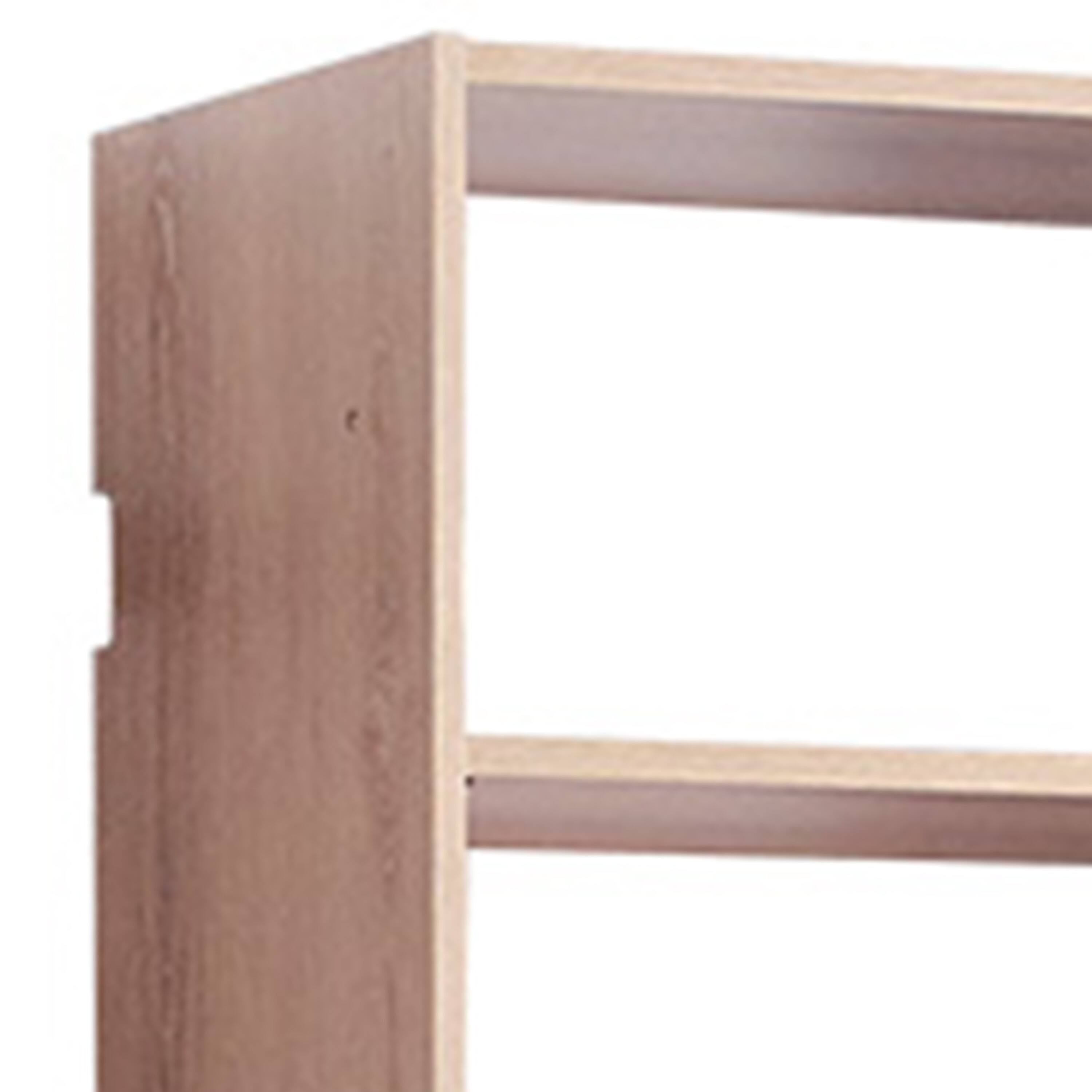 Left. Manhattan Lane - Vedz Wall Mount Adjustable Shelf, 4 Open Shelves, Oak Brown Melamine - Oak Brown.