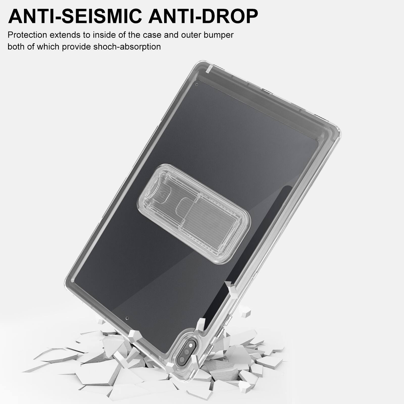 ANTI-SEISMIC ANTI-DROP  
Protection extends to inside of the case and outer bumper both of which provide shock-absorption