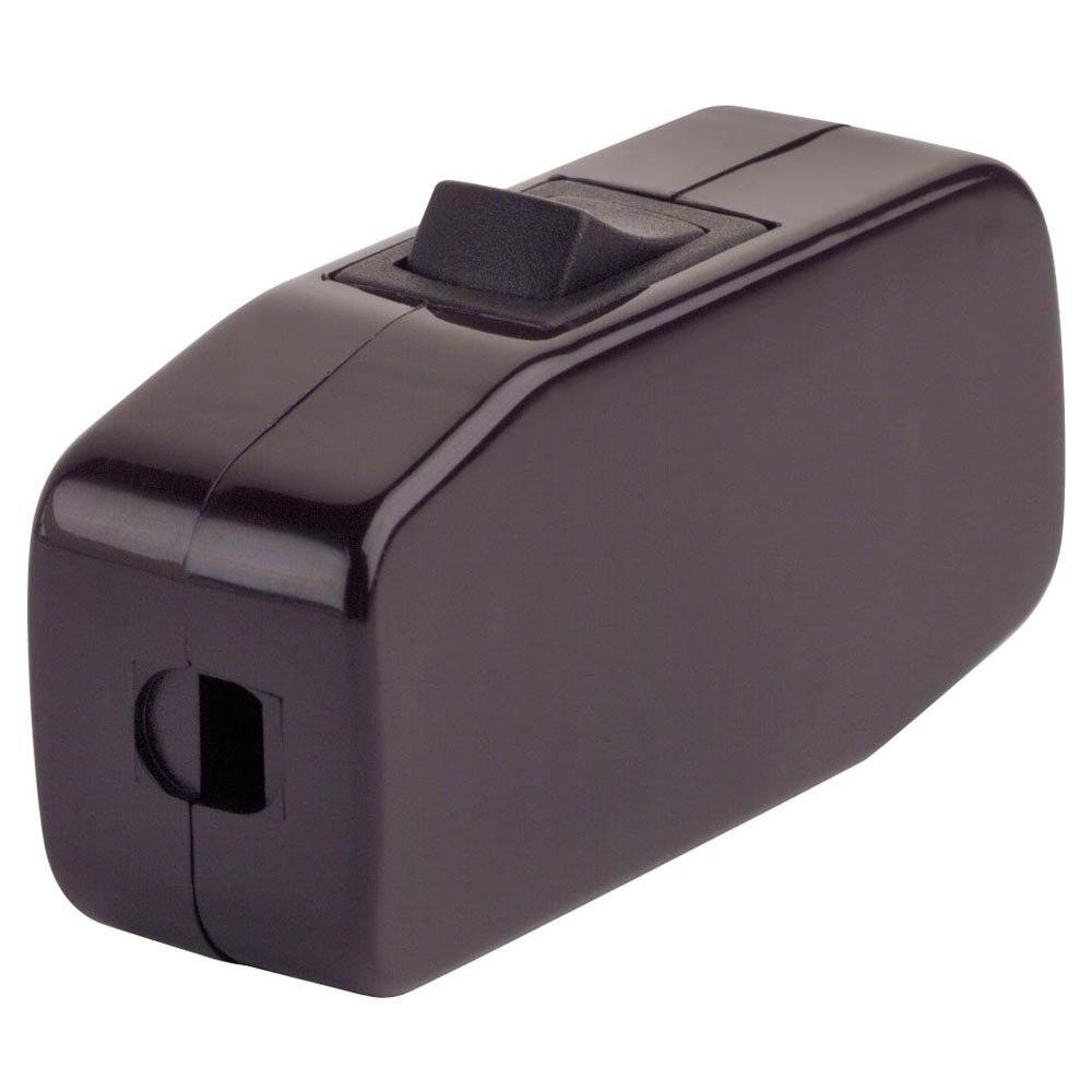 Front. Leviton - Appliance Feed-Through Rocker Switch Single Pole Single Throw 3A 120V AC Model 5410 - Brown.