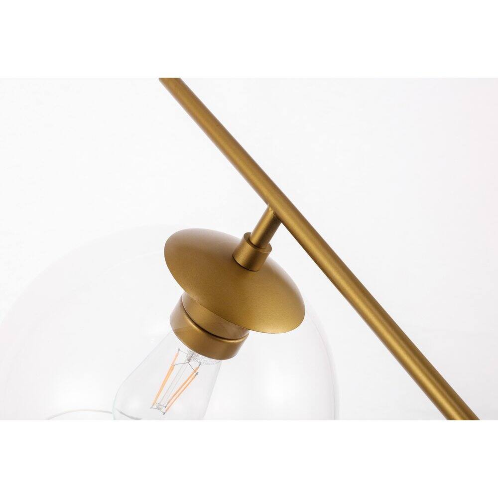 Left. Living District - Ryland 1 Light Brass And Clear Glass Pendant - Brass And Clear Glass.