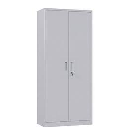 Boyel Living - Steel Storage Cabinet with Locking Doors and Adjustable Shelves, 31.5 in. W x 70.9 in. H - Gray