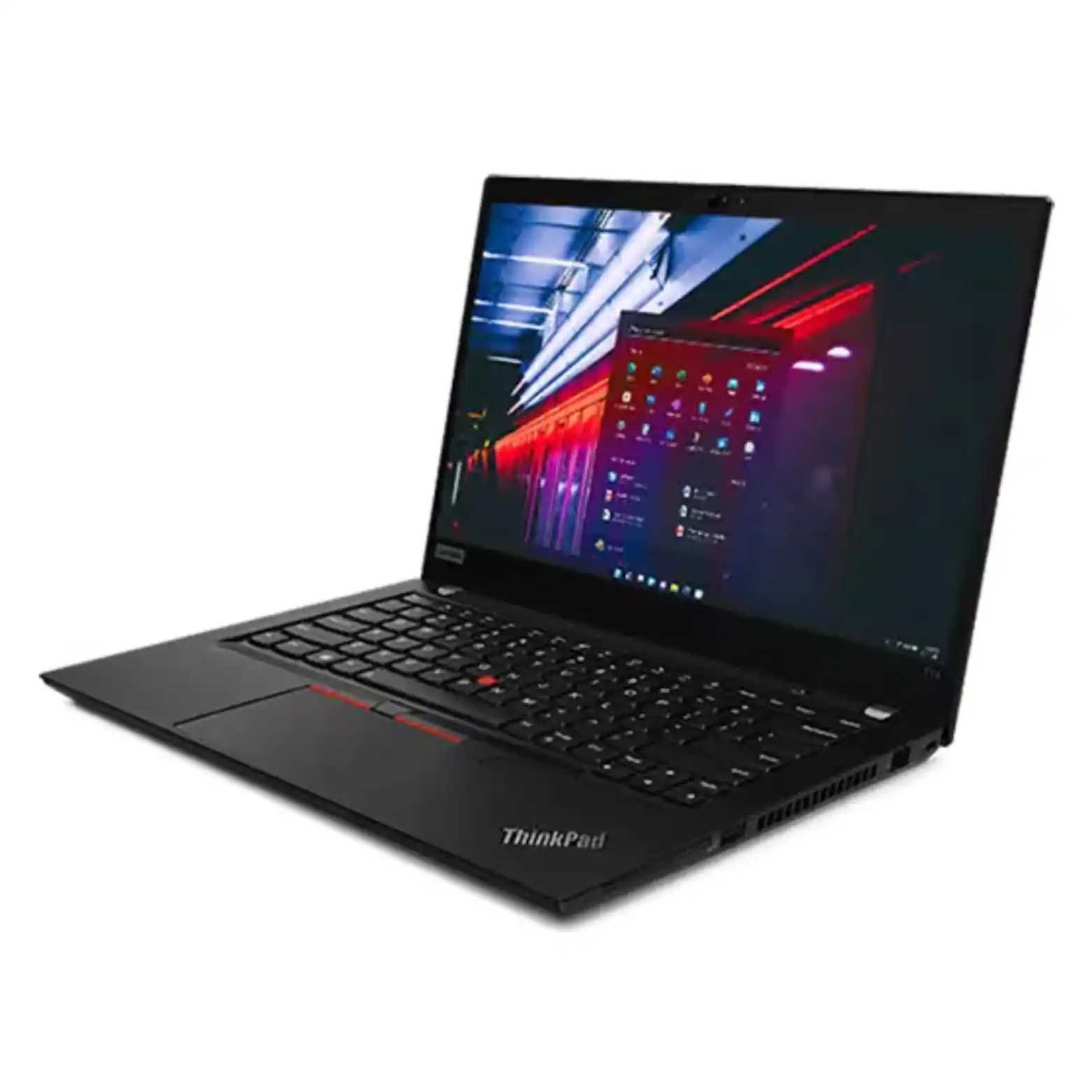 Front. Lenovo - ThinkPad T14 Gen 2 14" FHD IPS Intel Core i7-1185G7 3.0 GHz up to 4.8 GHz 16GB DDR4 256GB SSD Windows 11 Pro Laptop - Black.