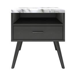Boyd Sleep - 21.6" Faux Marble Top Marcello Mid Century Nightstand - Black