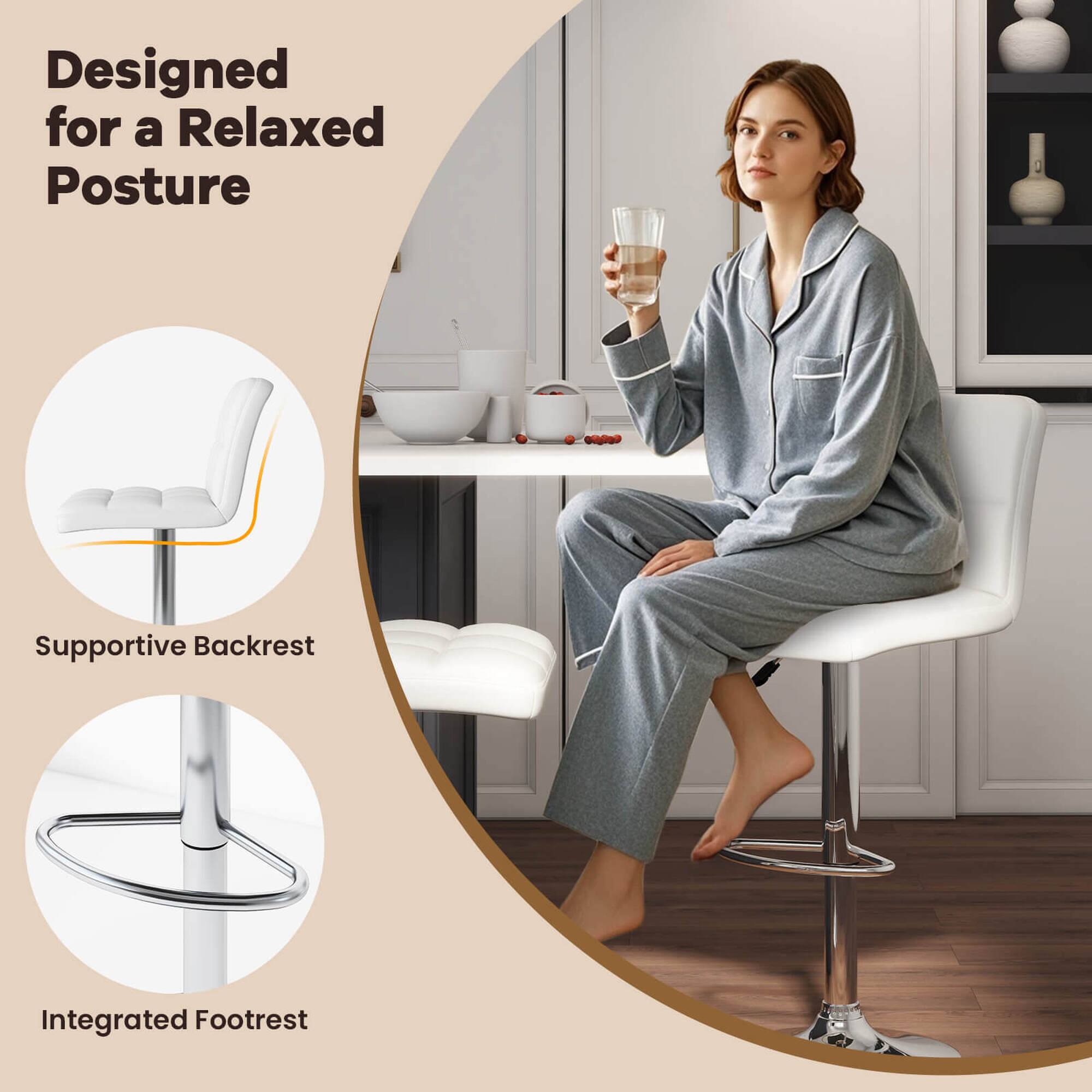 Designed for a Relaxed Posture: Supportive Backrest & Integrated Footrest