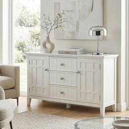 Simpli Home - Bedford 54 inch Wide Solid Wood Transitional Sideboard Buffet - White