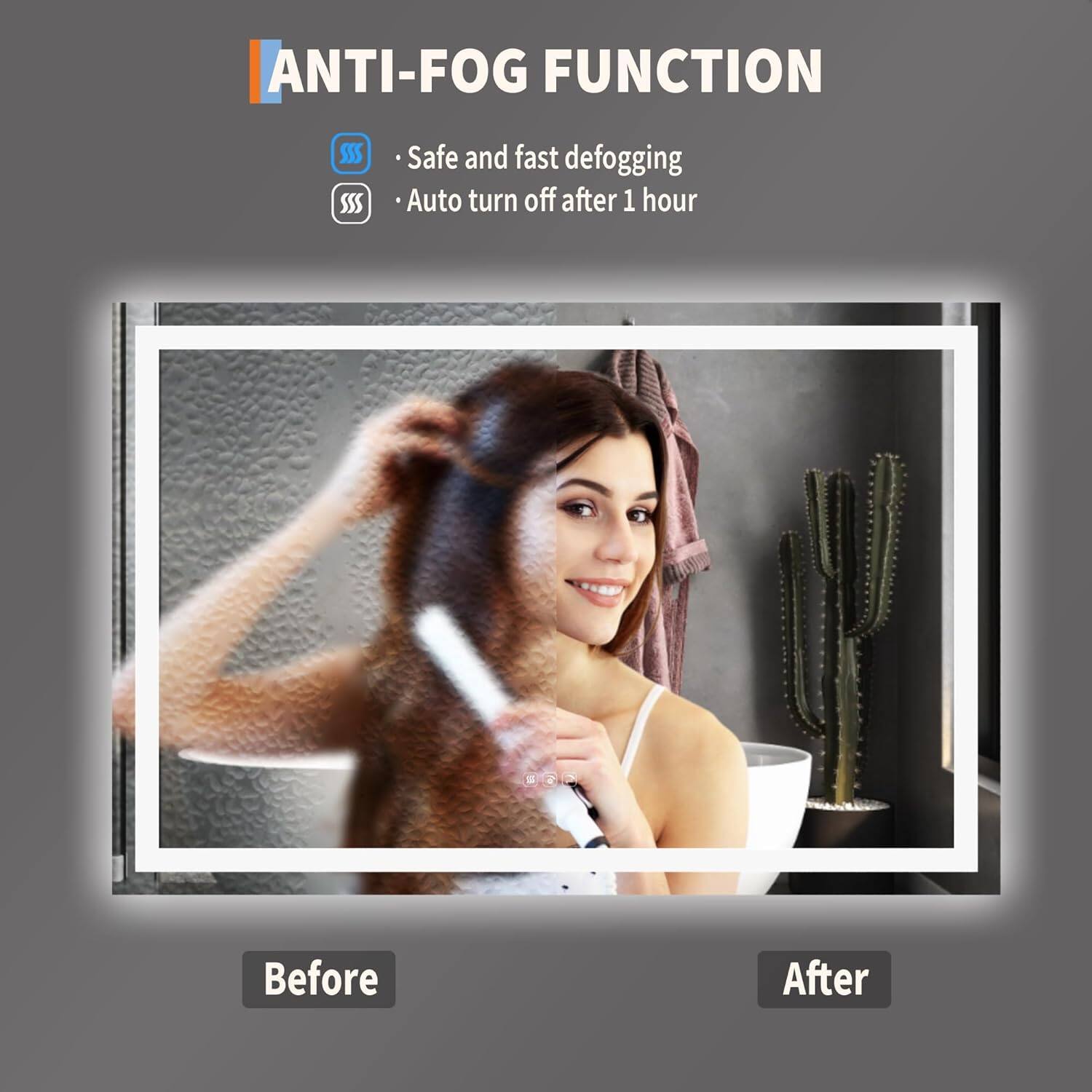ANTI-FOG FUNCTION

- Safe and fast defogging
- Auto turn off after 1 hour

Before After