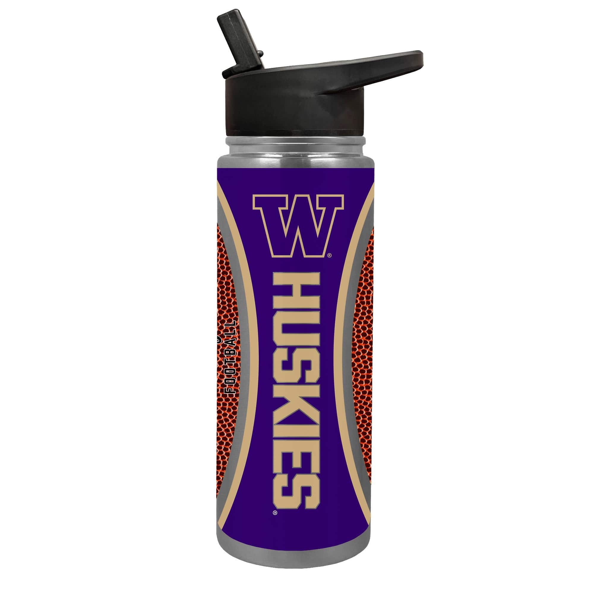 Great American Products - Washington Huskies 24oz. Jr. Thirst Game Ball Hydration Bottle - Brown