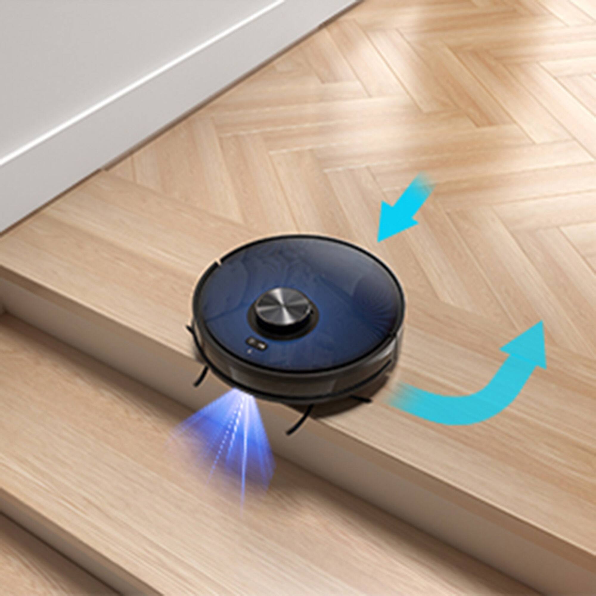 Left. Anysun - L7 Robot Vacuum & Mop - LDS Nav, Wi-Fi/APP Control, Selective Room Clean, 2700PA for Pet Hair & Large Homes - Black.