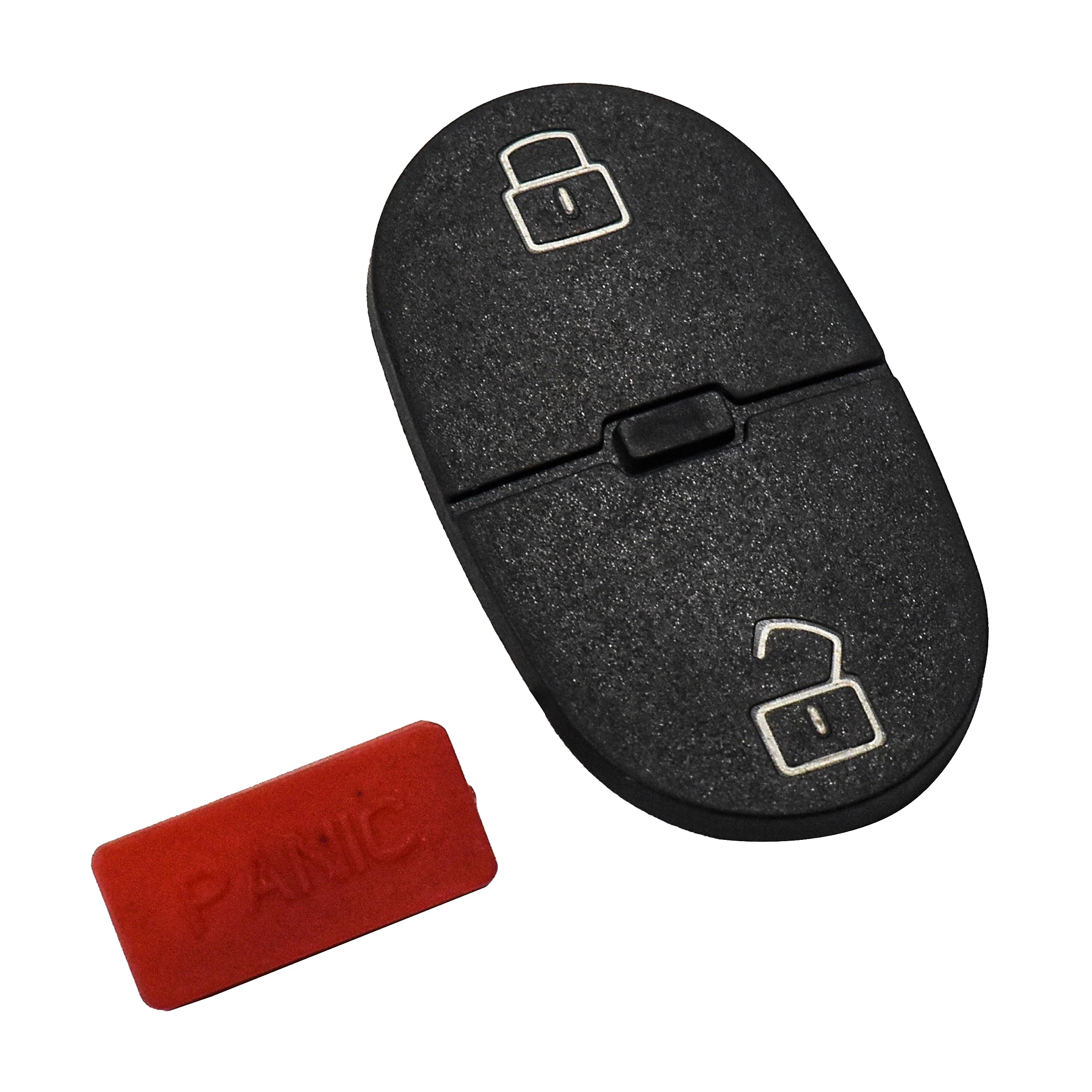 Back. HQRP - 2-Button + Panic Key Fob Button Pad Replacement for VW Jetta Golf Rabbit GTI MK4 Flip Remote - Black.