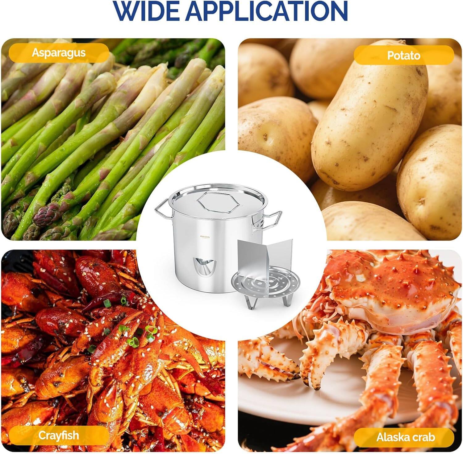 WIDE APPLICATION

- Asparagus
- Potato
- Crayfish
- Alaska crab