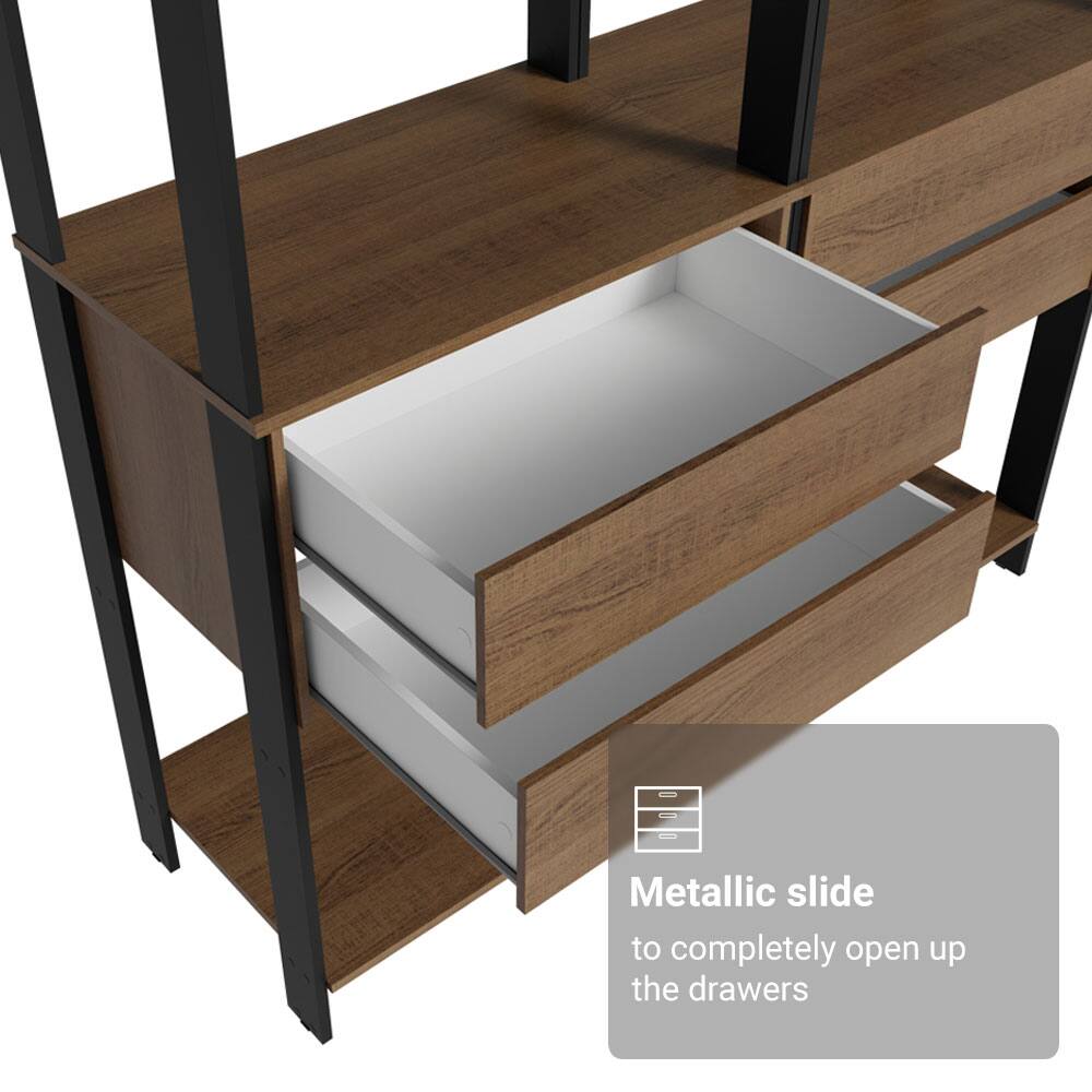 Metallic slide to completely open up the drawers