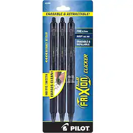 Pilot - FriXion Ball Clicker Erasable Gel Pens, Fine Point, 0.7mm, 3/Pack - Blue Ink