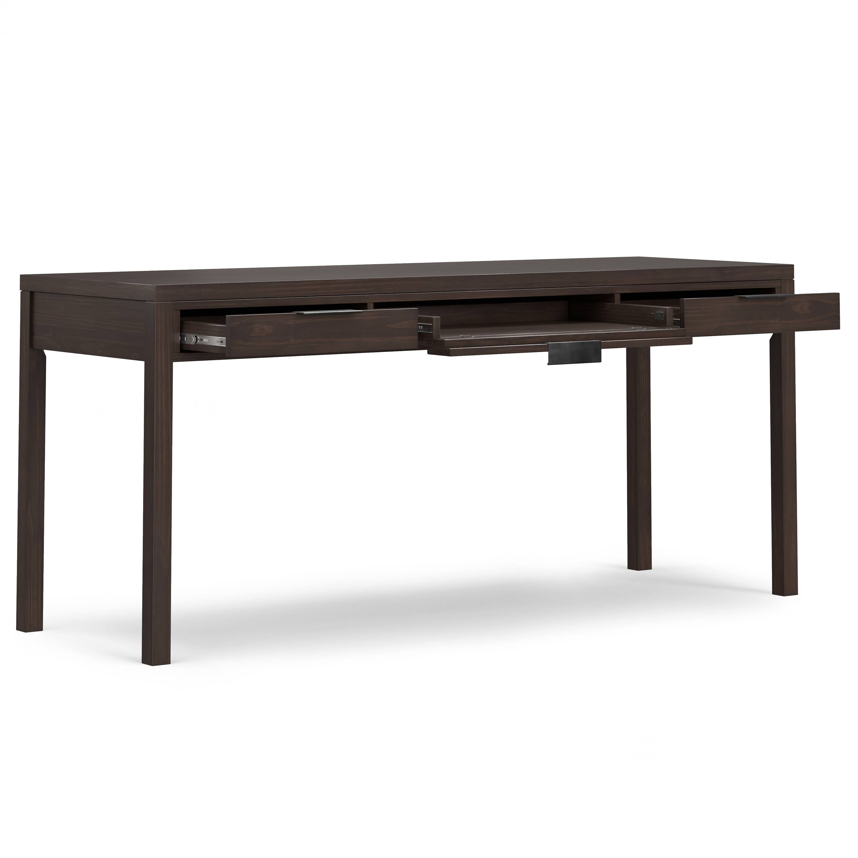 Back. Simpli Home - Hollander SOLID WOOD Contemporary Modern 72 inch Wide Wide Desk in Warm Walnut Brown - Warm Walnut Brown.