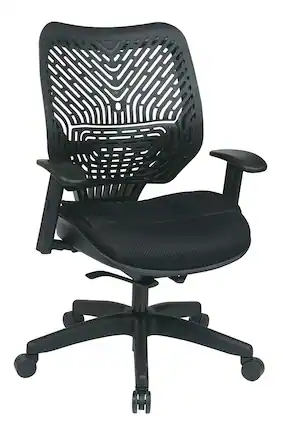 Front. Office Star Products - Unique Self Adjusting SpaceFlex® Back Managers Chair - Black.