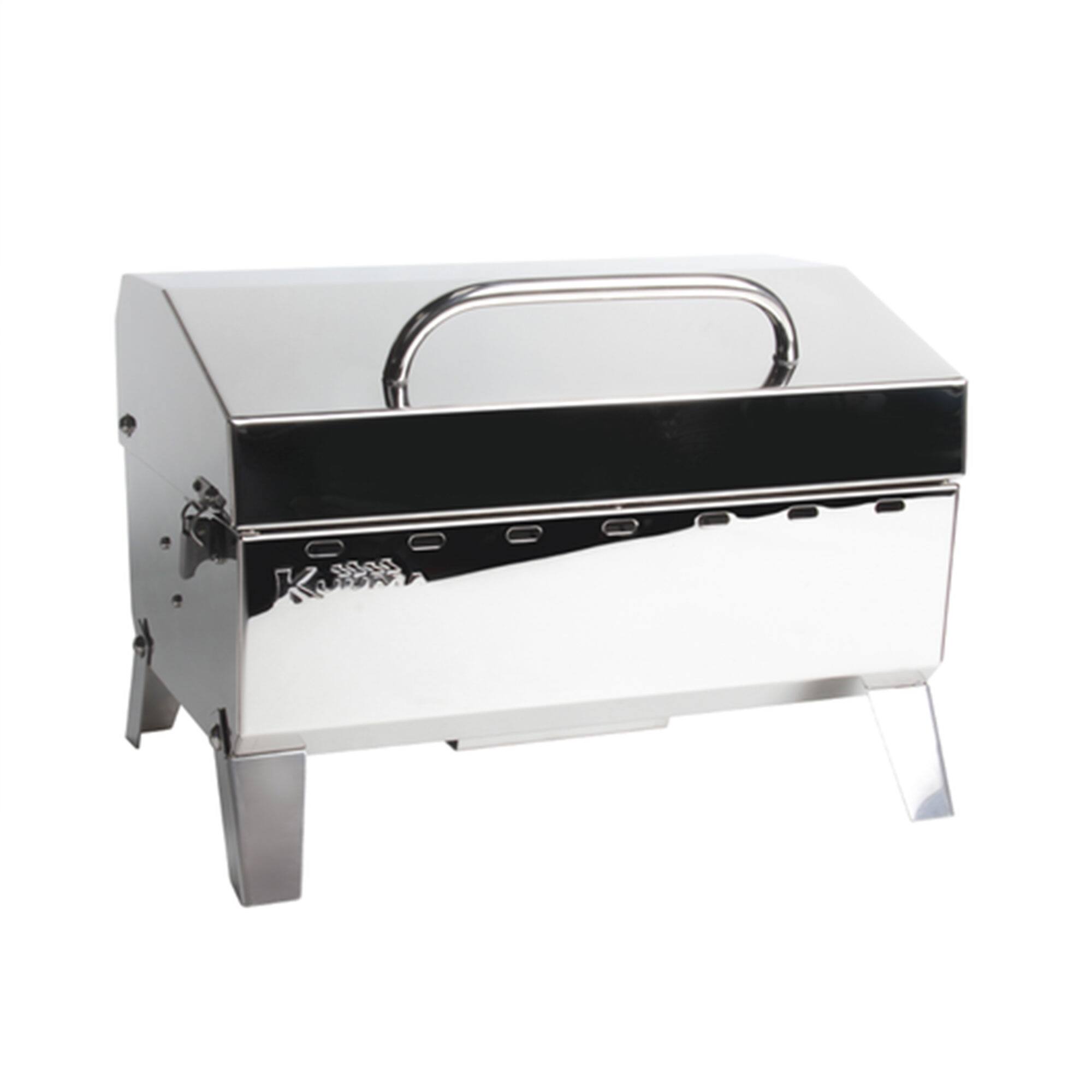Alt View 6. Camco - Camco Kuuma Stow N Go 125 Stainless Steel Gas Grill with Mount Design, Silver - Silver.