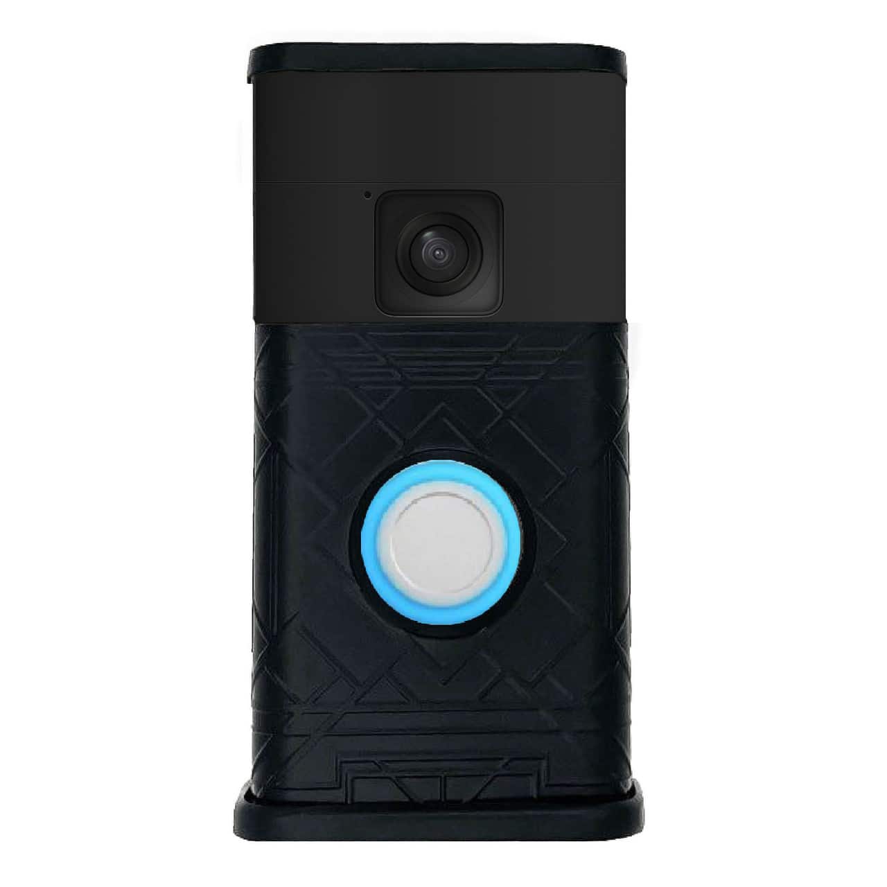 Front. Michael Healy - Art Deco Video Doorbell Cover (Ring Battery Doorbell 2024 Release) - Matte Black.