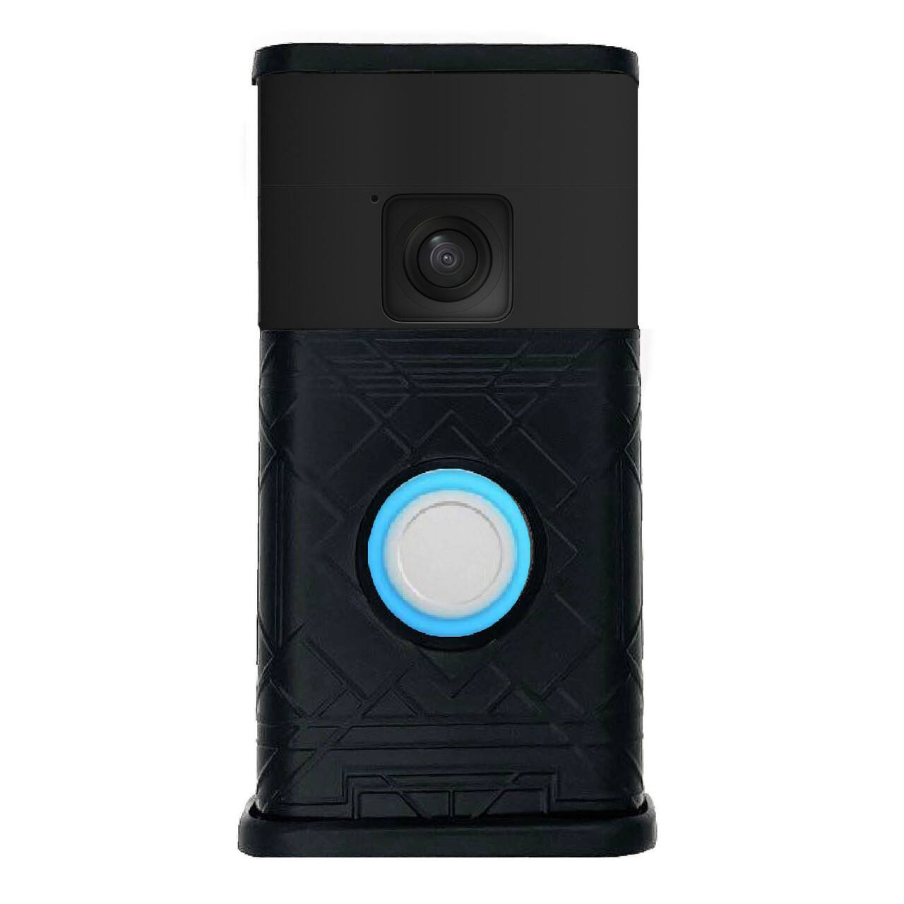 Front. Michael Healy - Art Deco Video Doorbell Cover (Ring Battery Doorbell 2024 Release) - Matte Black.