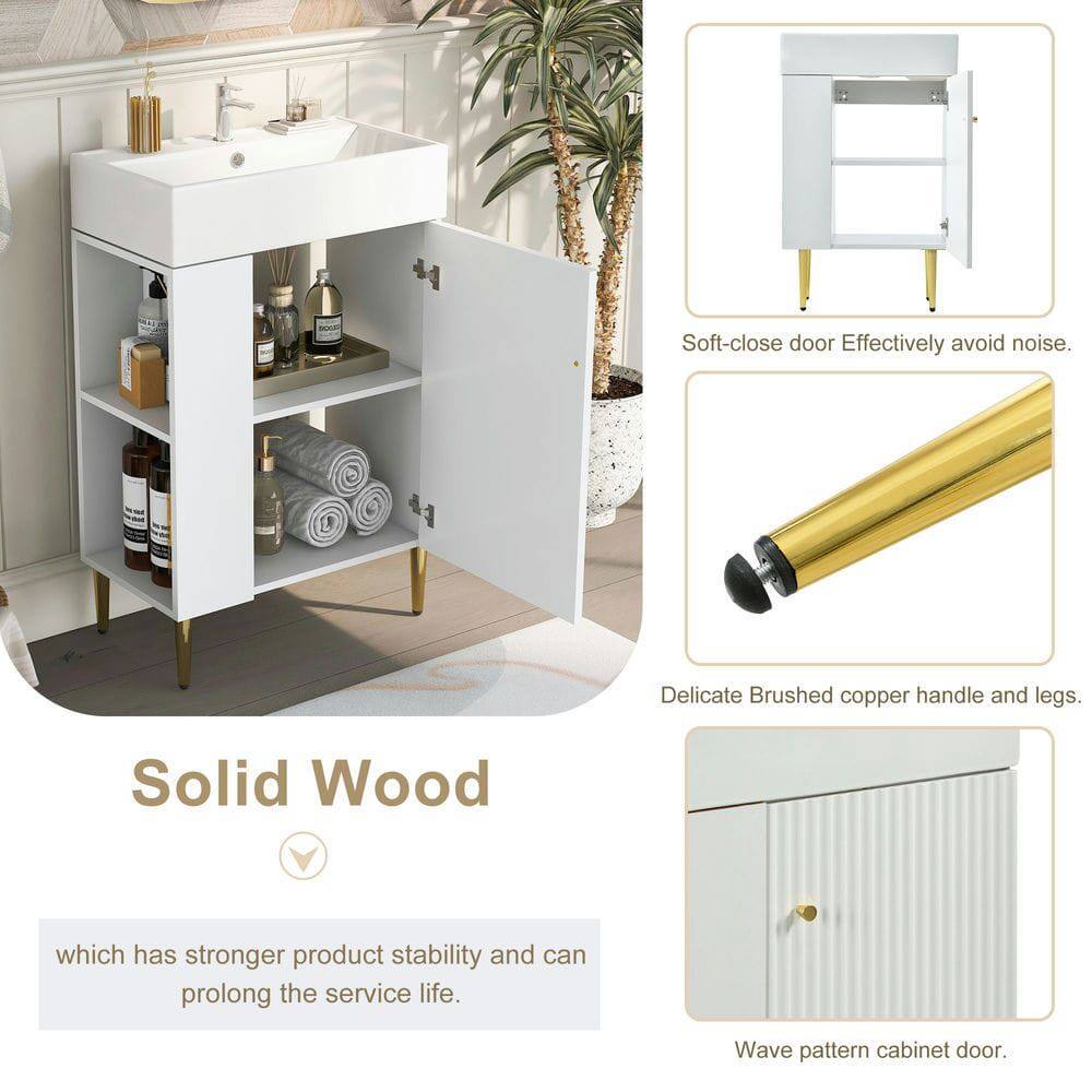 - Soft-close door: Effectively avoid noise.
- Delicate Brushed copper handle and legs.
- Solid Wood: which has stronger product stability and can prolong the service life.
- Wave pattern cabinet door.