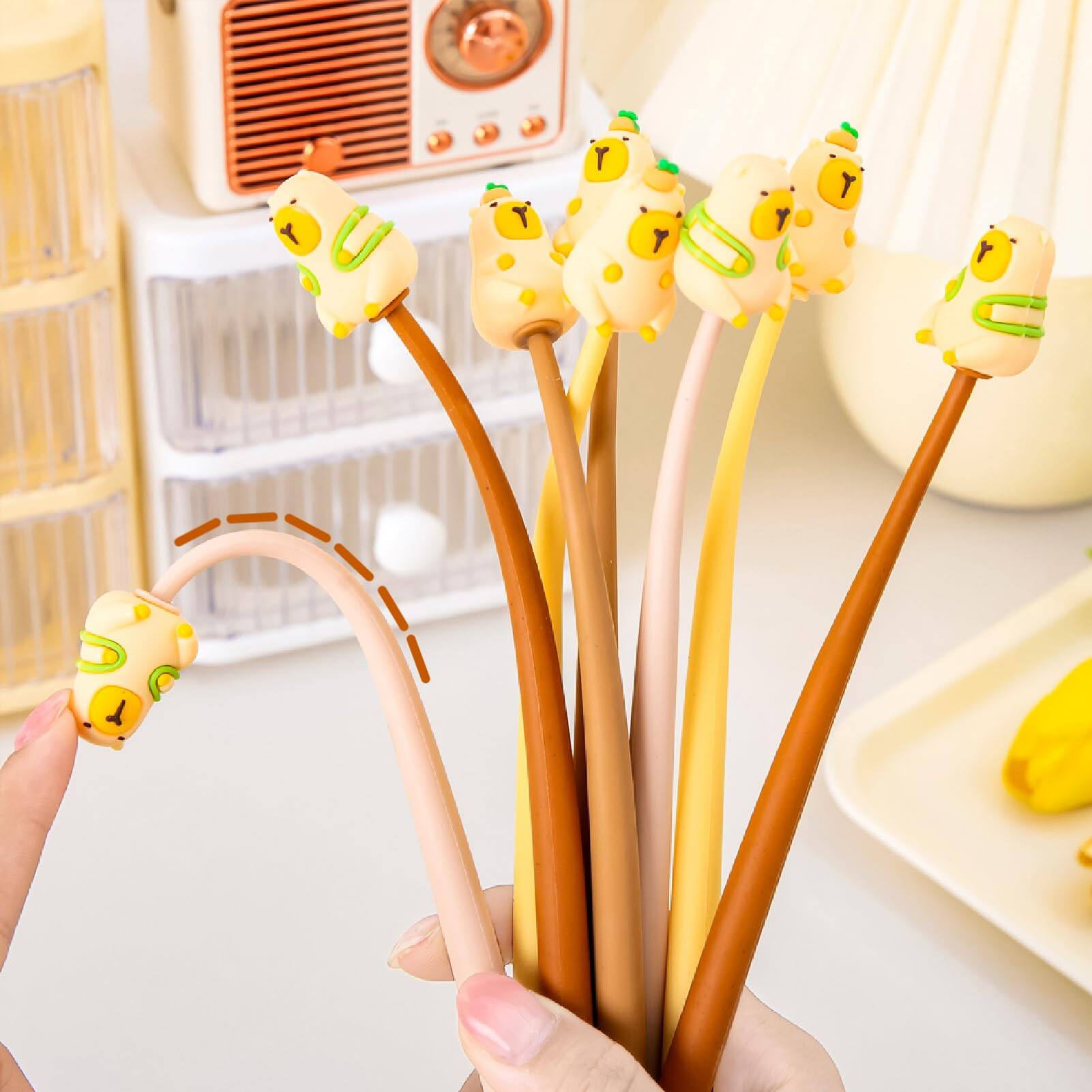 Alt View 4. Paradigms Interiors - 20 Capybara Pens Set For Gel Ink Ballpoint School Office Supplies.