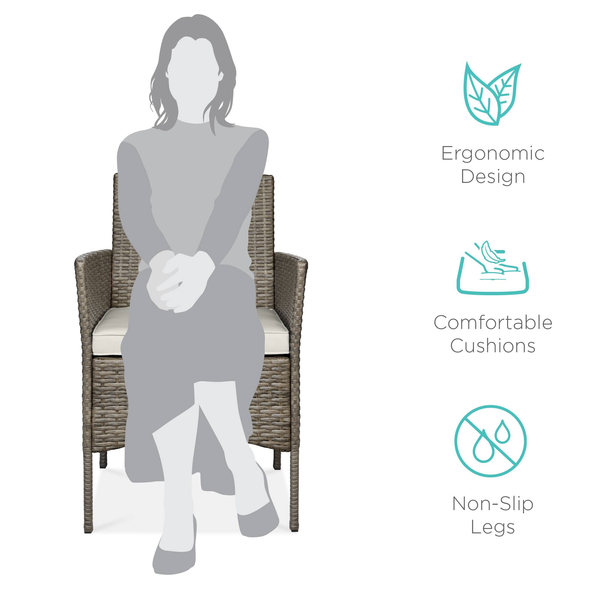 Ergonomic Design  
Comfortable Cushions  
Non-Slip Legs