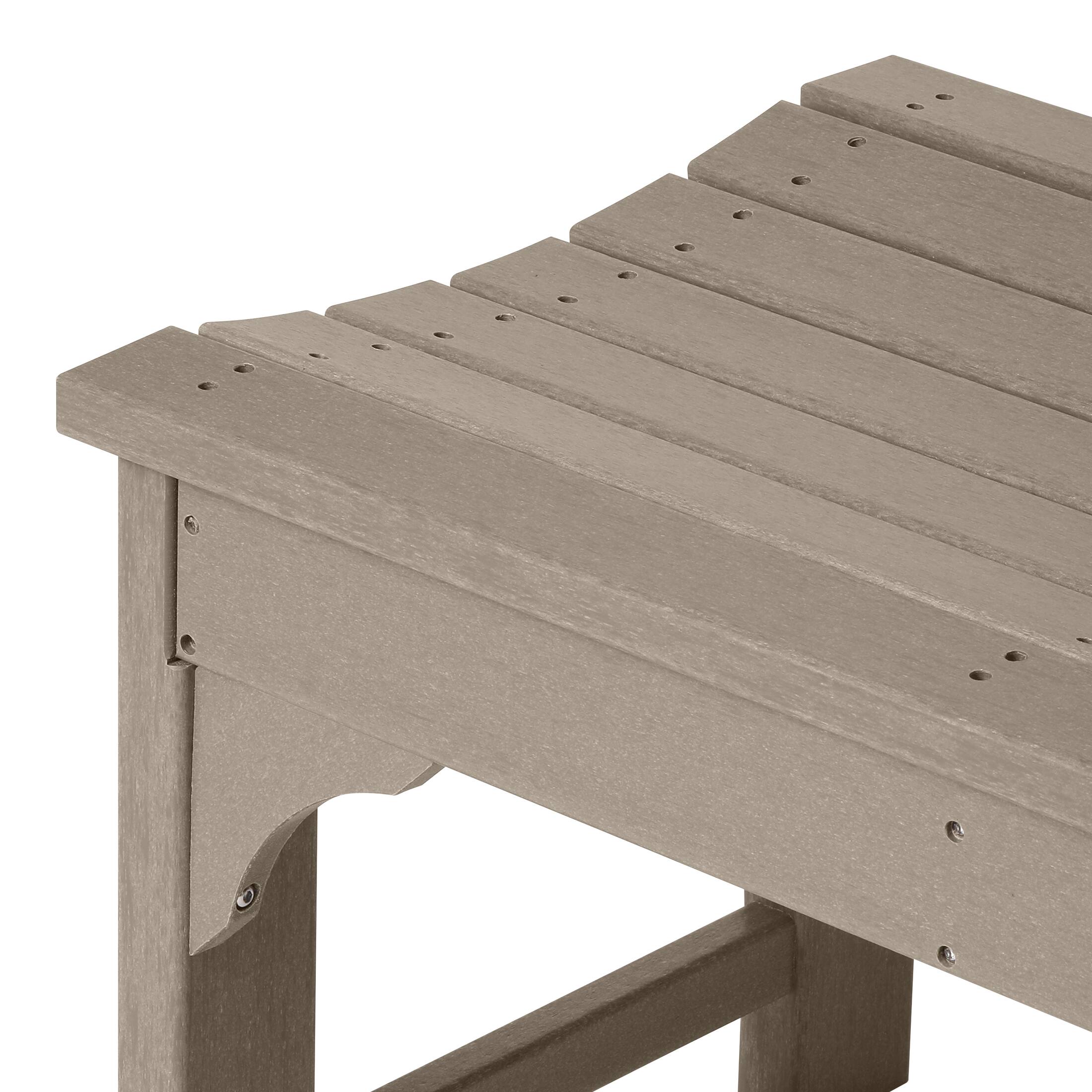Alt View 4. WestinTrends - WestinTrends Malibu 48" length backless Poly Wood Outdoor / Garden bench - Weathered Wood.