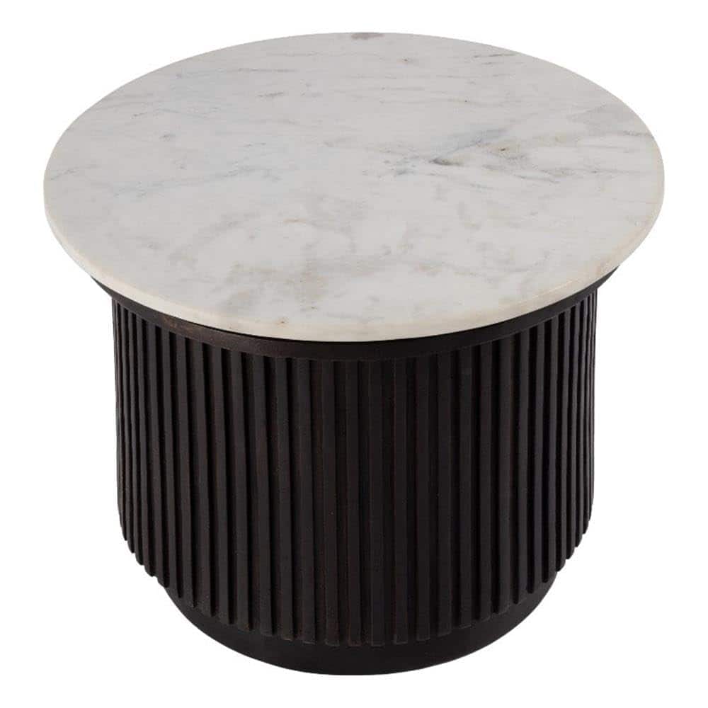Butler Specialty - Georgia 22 in. W Round Marble Top Ribbed Side Table - Brown,White price history on PriceWatchPro