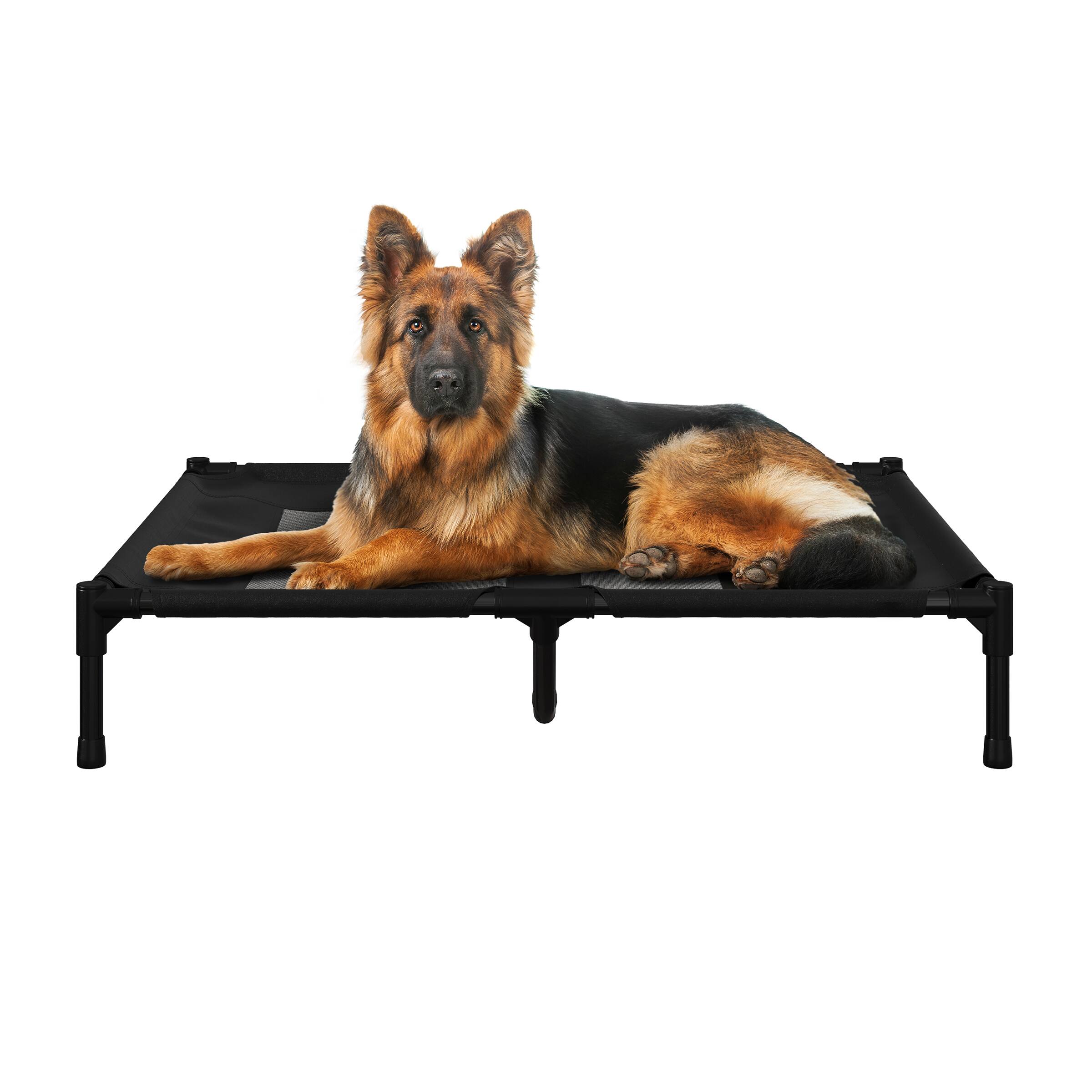 Front. PetMaker - Elevated Dog Bed 36x30-Inch Pet Bed with Non-Slip Feet Indoor/Outdoor Dog Cot or Puppy Mattress for Pets up to 80lbs - Black.
