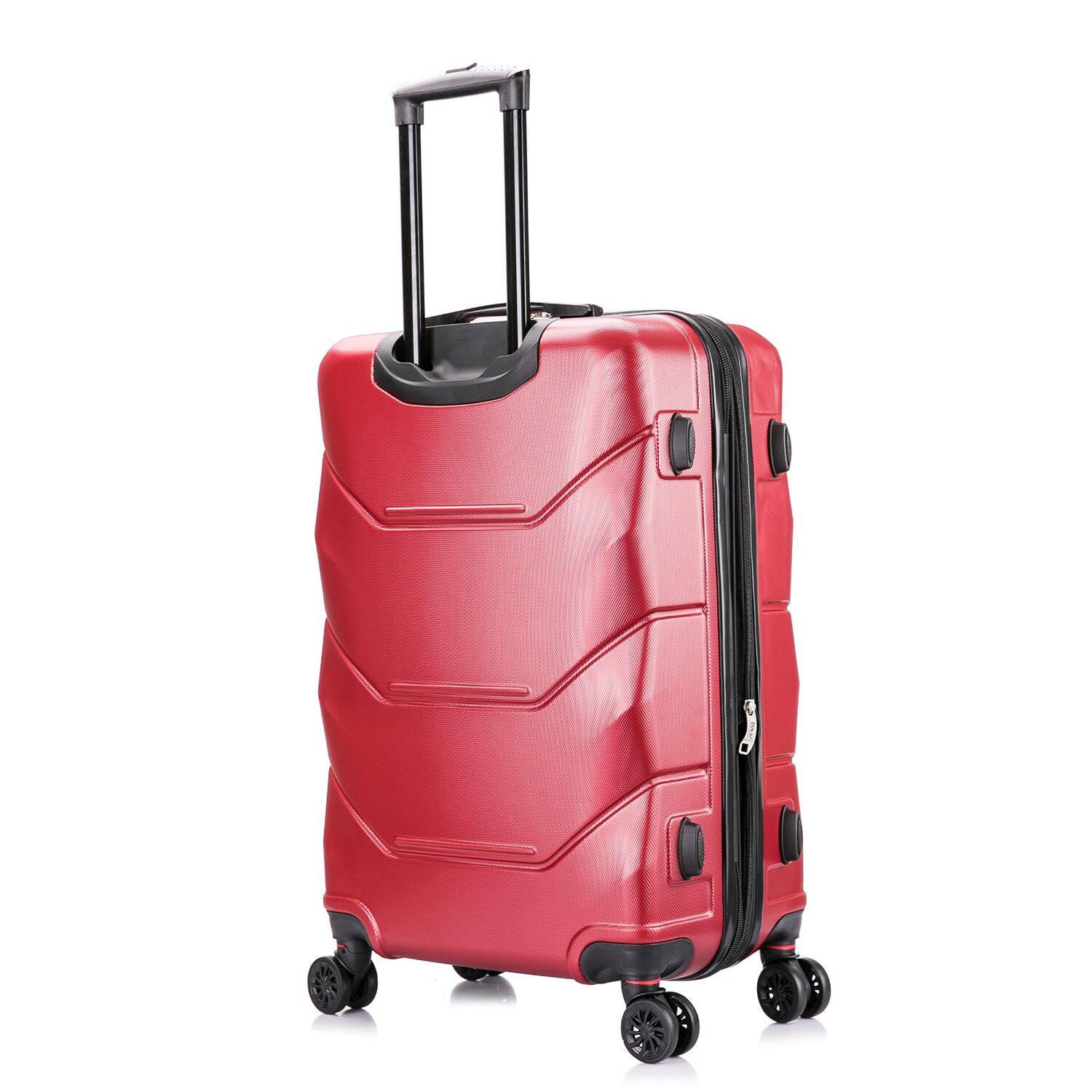 Back. DUKAP - Zonix Lightweight Hardside Spinner Luggage 26" - WINE.