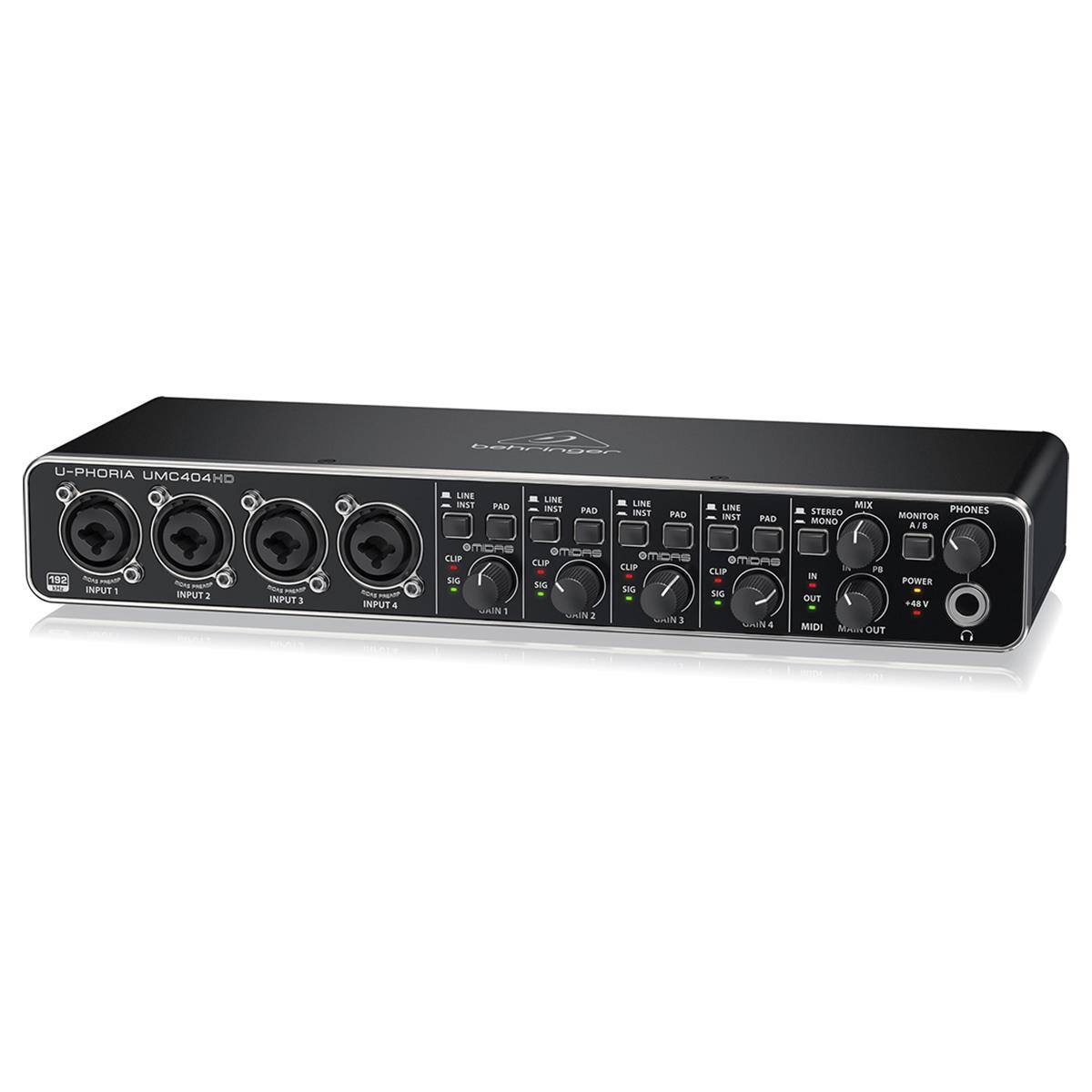 U-PHORIA UMC404HD

LINE PAD
LINE INST PAD
LINE INST PAD
LINE INST PAD

MIX
STEREO
MONO
PHONES
MONITOR A/B

CLIP
CLIP
CLIP
CLIP

SIG
SIG
SIG

GAIN
GAIN
GAIN

C1
C2
C3
C4

MIDI OUT

POWER