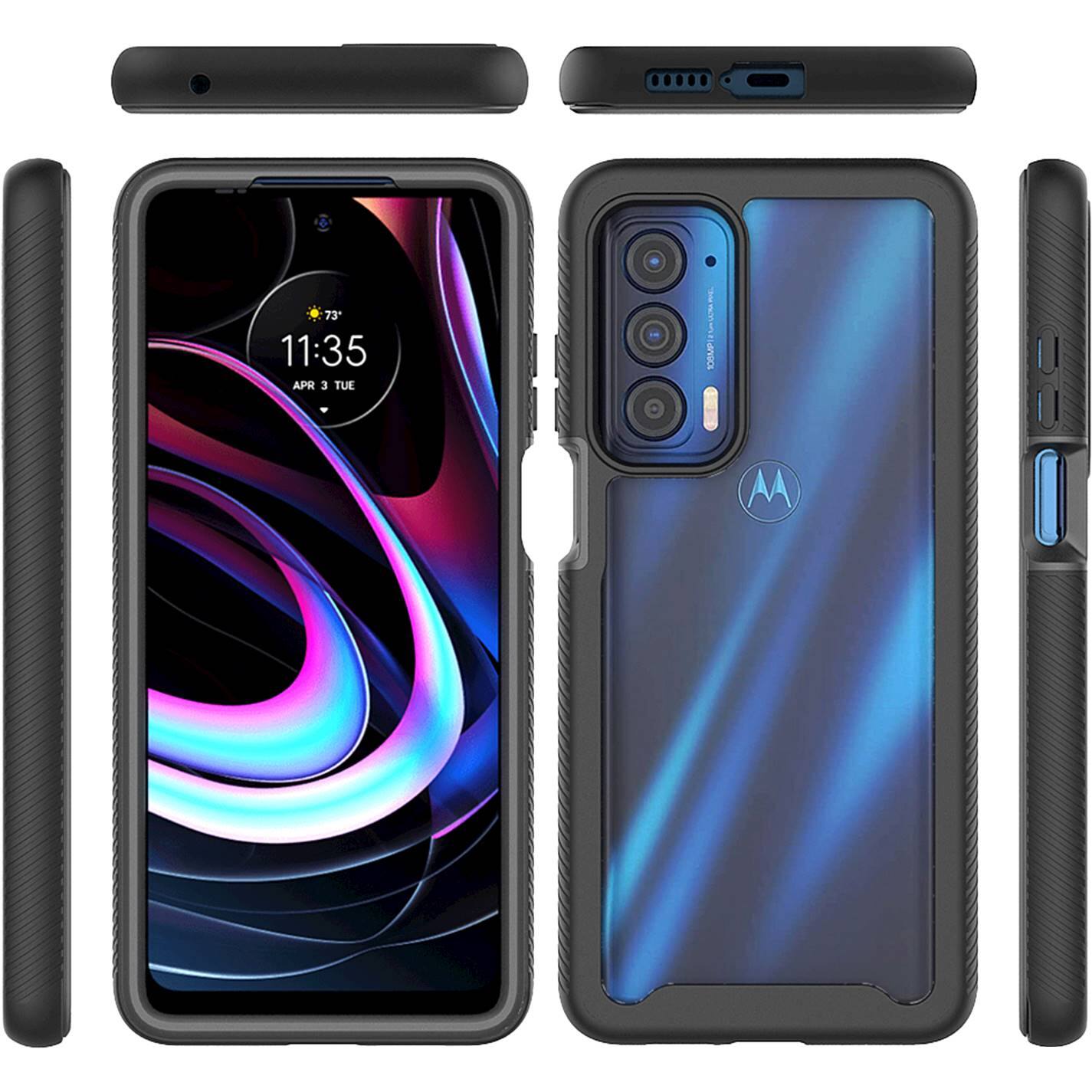 Alt View 11. SaharaCase - GRIP Series Case for Motorola Edge (2021) - Black.