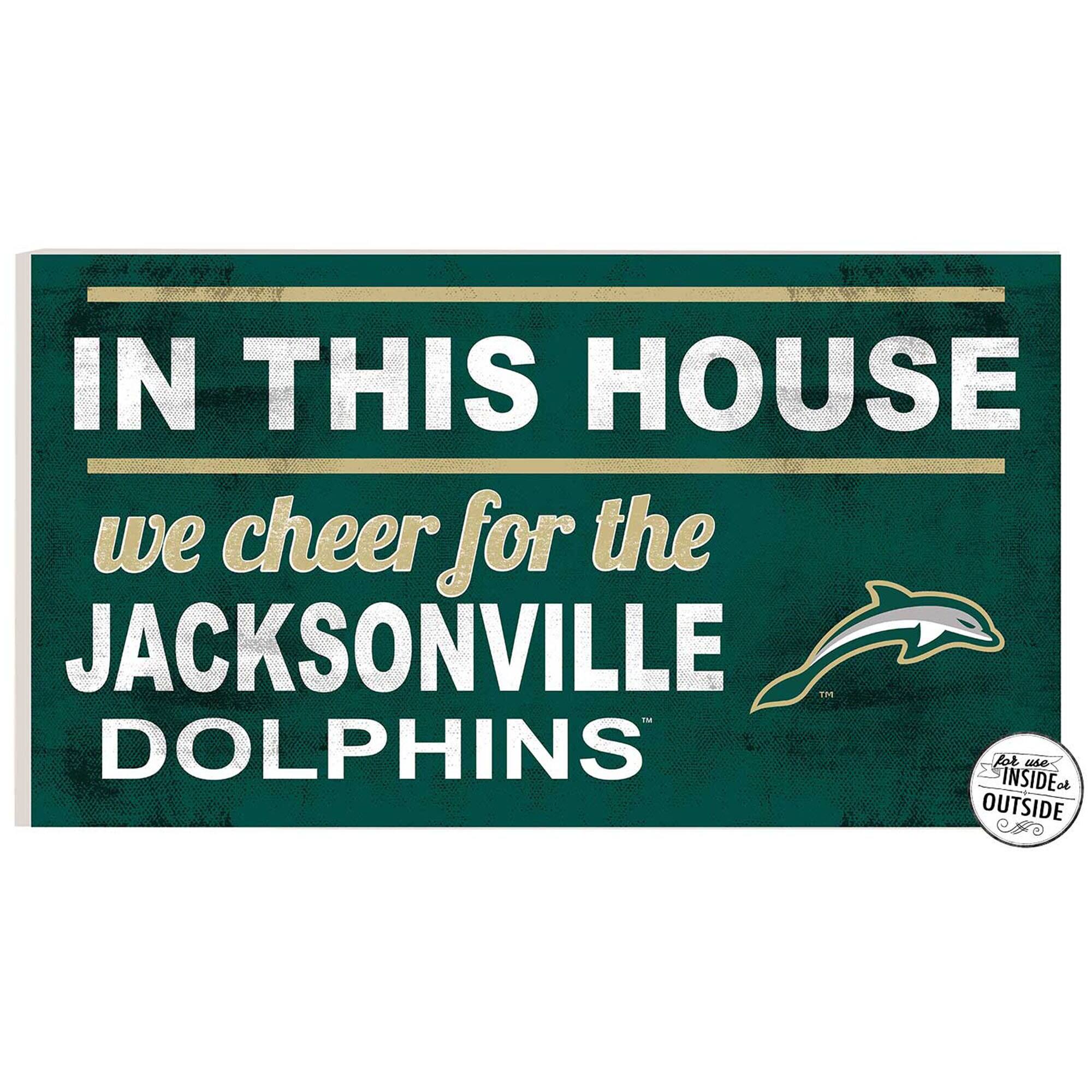JU Dolphins 11" x 20" Indoor/Outdoor In This House Sign