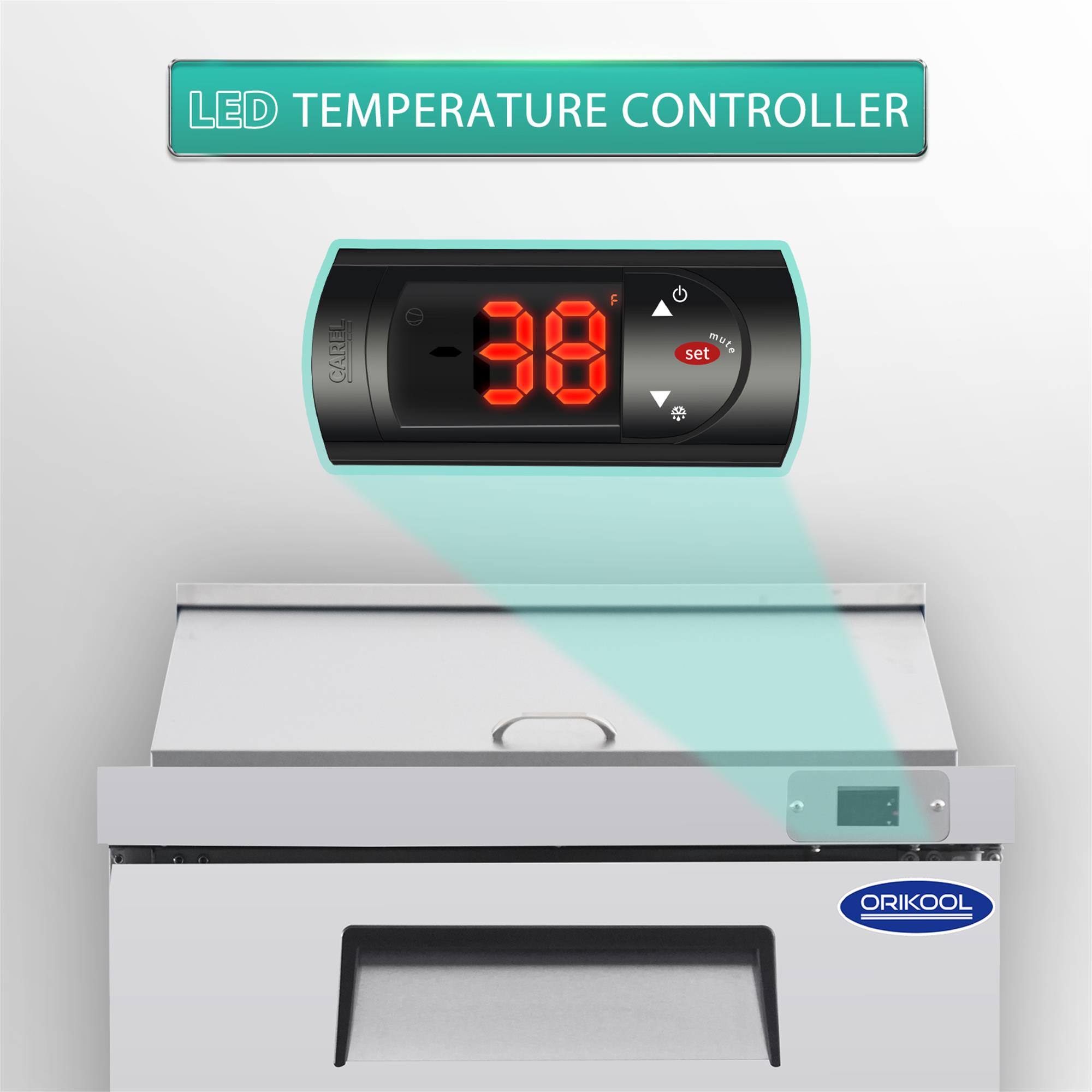LED Temperature Controller  
CAREL e F 38  
Set Mulo  
ORIKOOL