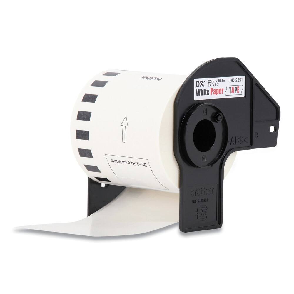 DK-2251  
62mm x 15.2m  
2.4" x 50"  
White Paper TAPE  
Brother  
USP5435658
