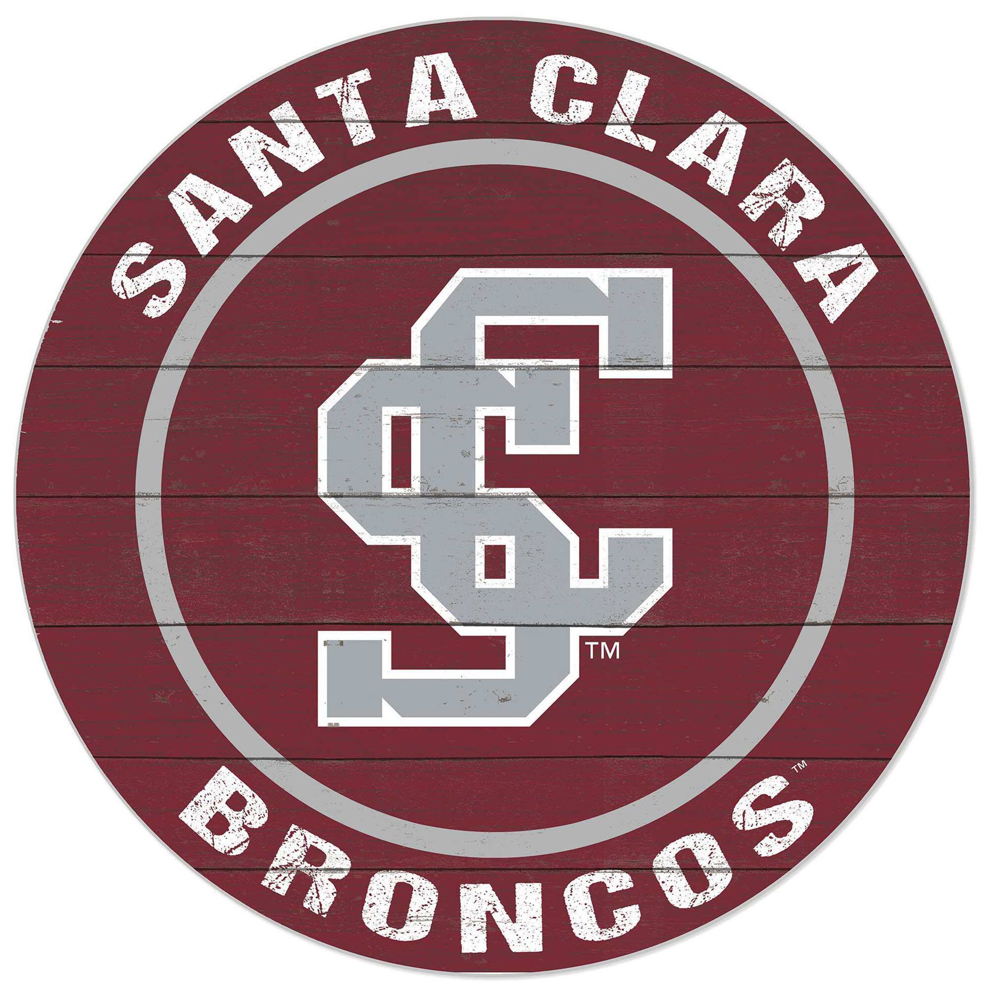 Maroon Santa Clara Broncos 20'' x 20'' Indoor/Outdoor Circle Sign